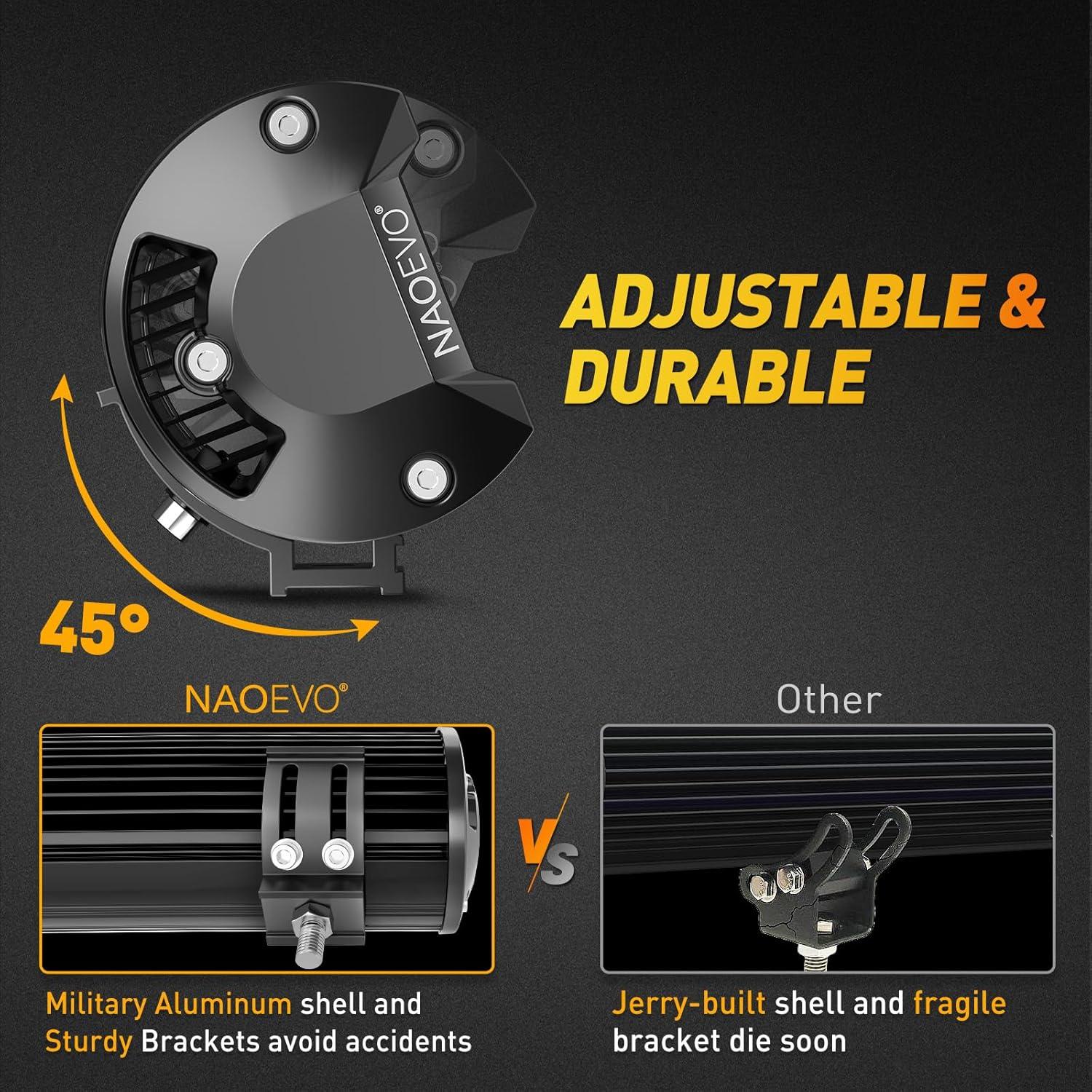 Barra de Luz LED NAOEVO 30cm 420W 42000LM con Cableado