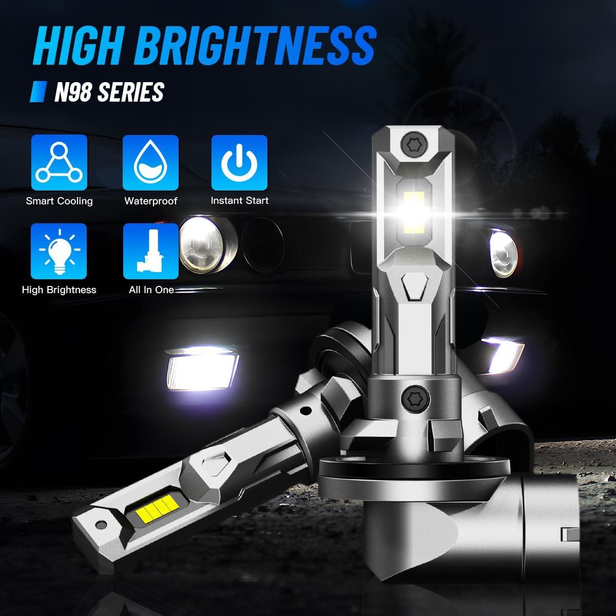 Bombillas de Niebla LED NOVSIGHT 881 - 16000LM, IP68, Paquete de 2