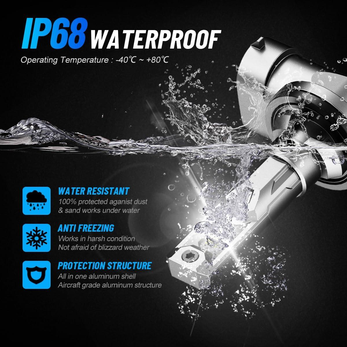 Bombillas de Niebla LED NOVSIGHT 881 - 16000LM, IP68, Paquete de 2