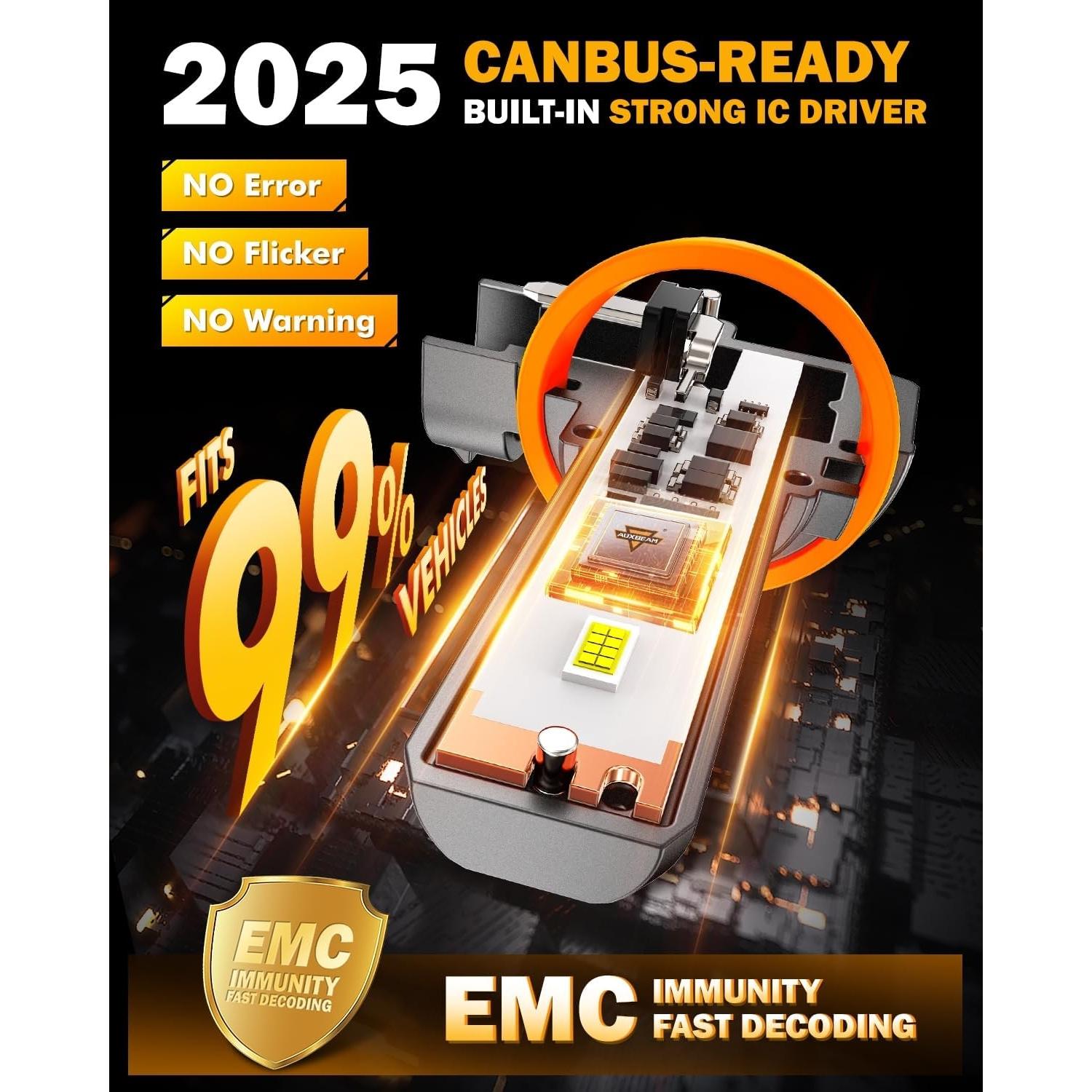 Luces de Niebla Auxbeam H11 6500K 12000LM Paquete de 2