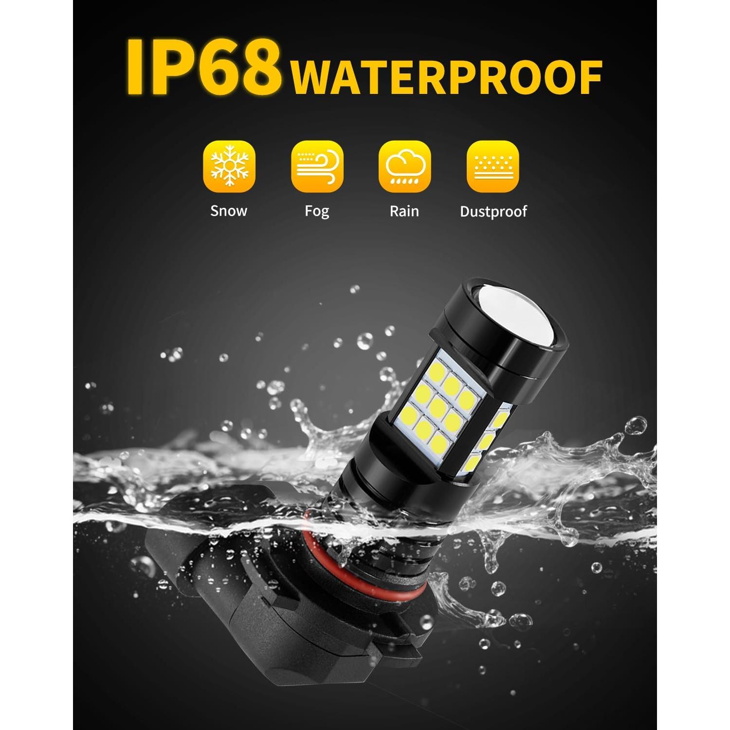 Bombillas LED Antiniebla H10 9145 6000K MEALAM - Paquete de 2