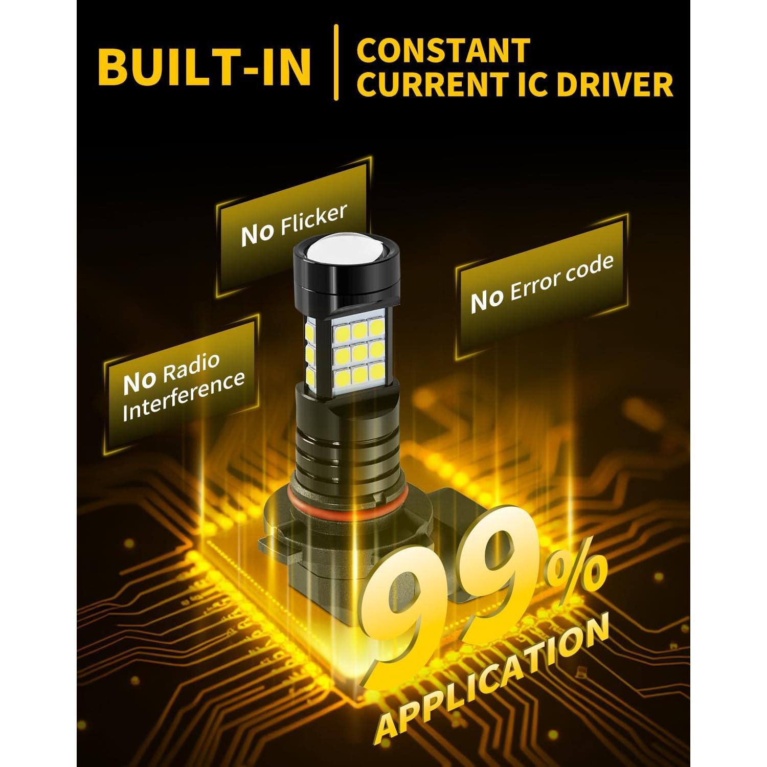 Bombillas LED Antiniebla H10 9145 6000K MEALAM - Paquete de 2