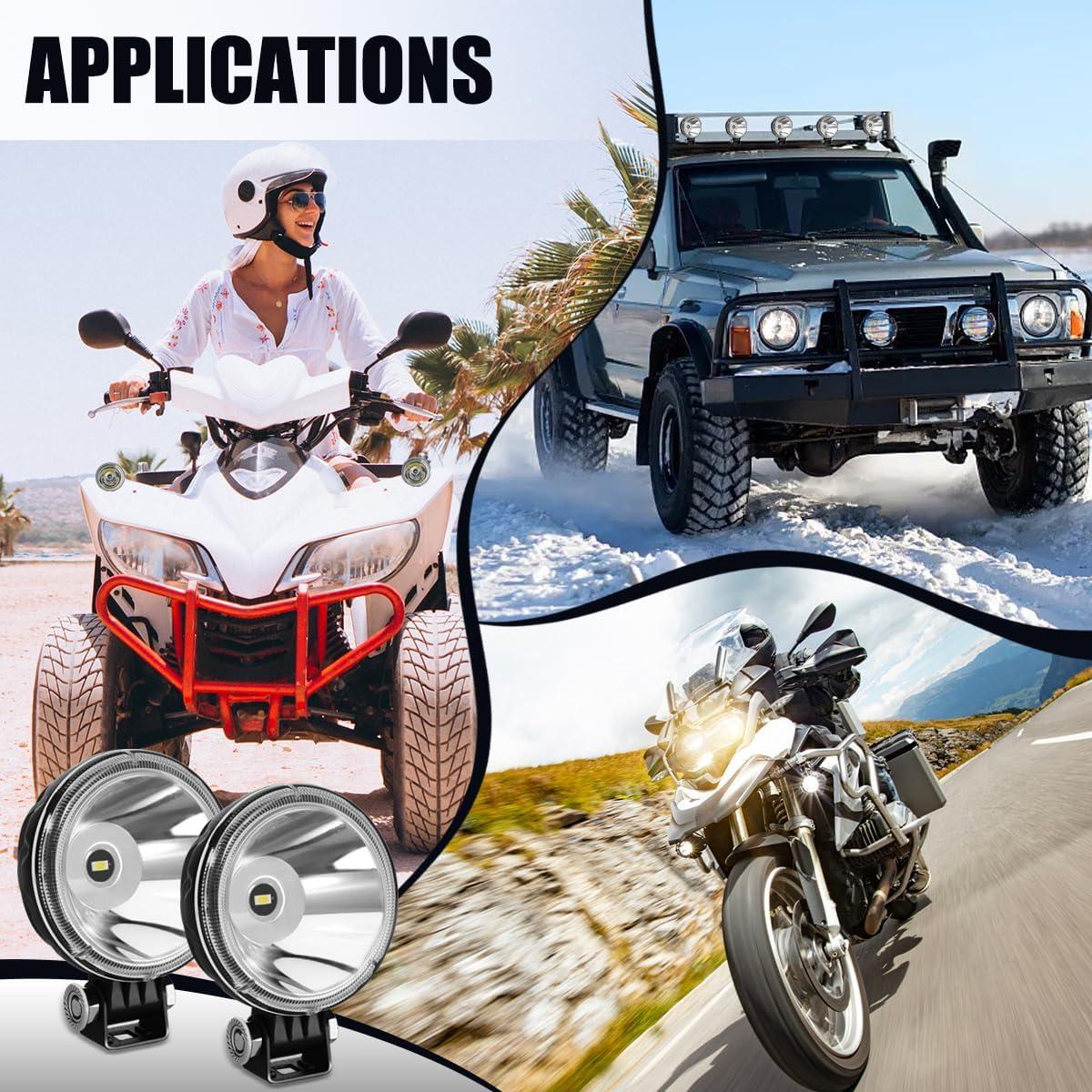 Luz Pod LED Redonda 12V BEAMCORN 30W 3 Pulgadas 2-Pack