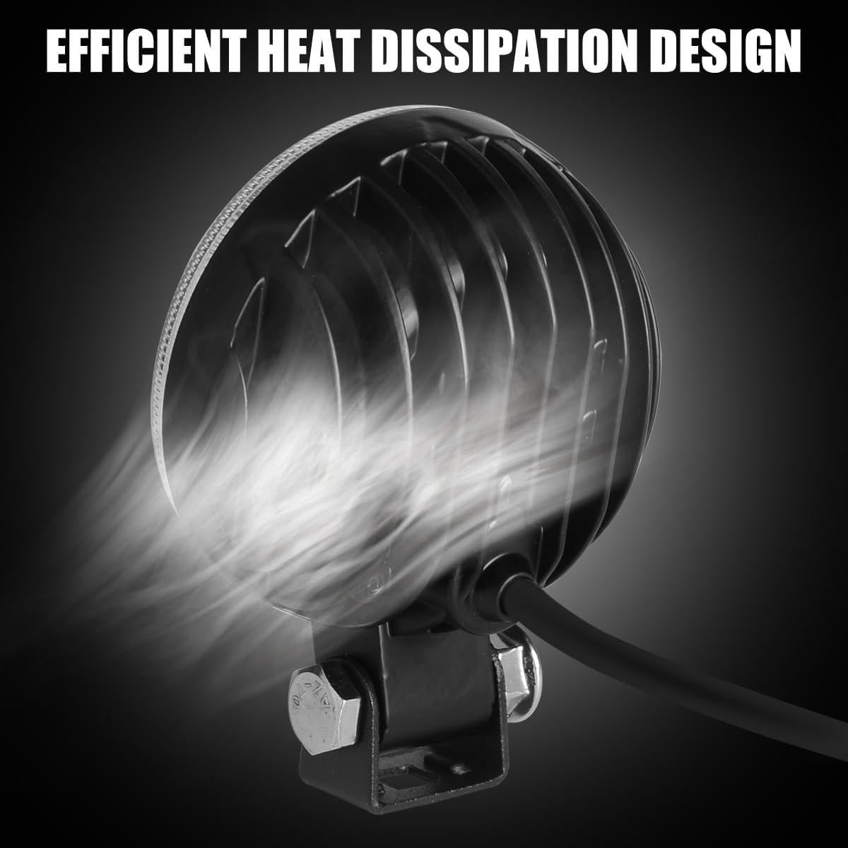 Luz Pod LED Redonda 12V BEAMCORN 30W 3 Pulgadas 2-Pack