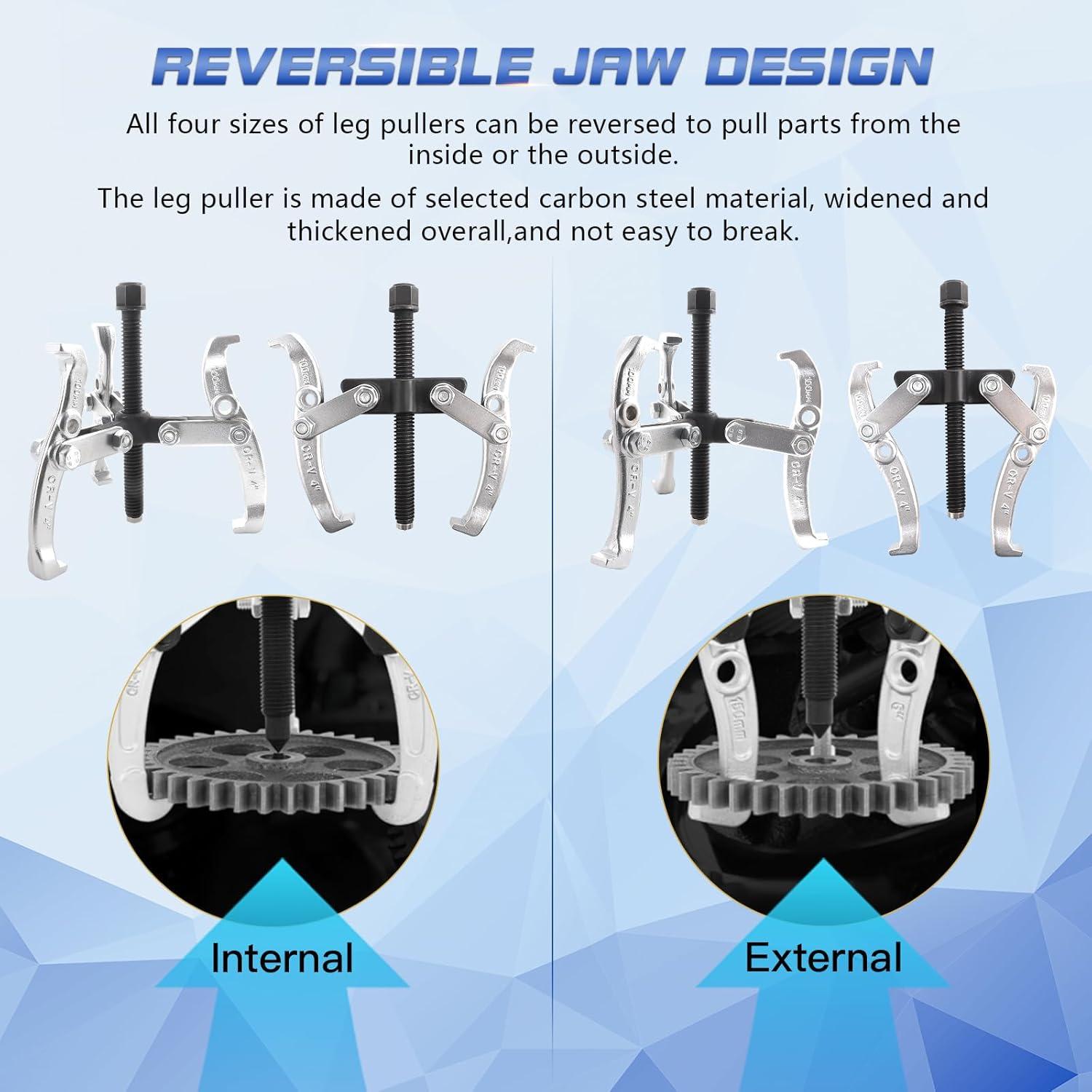 Juego de Extractores de Engranajes Aremnry 3-8" 2/3 Mandíbulas