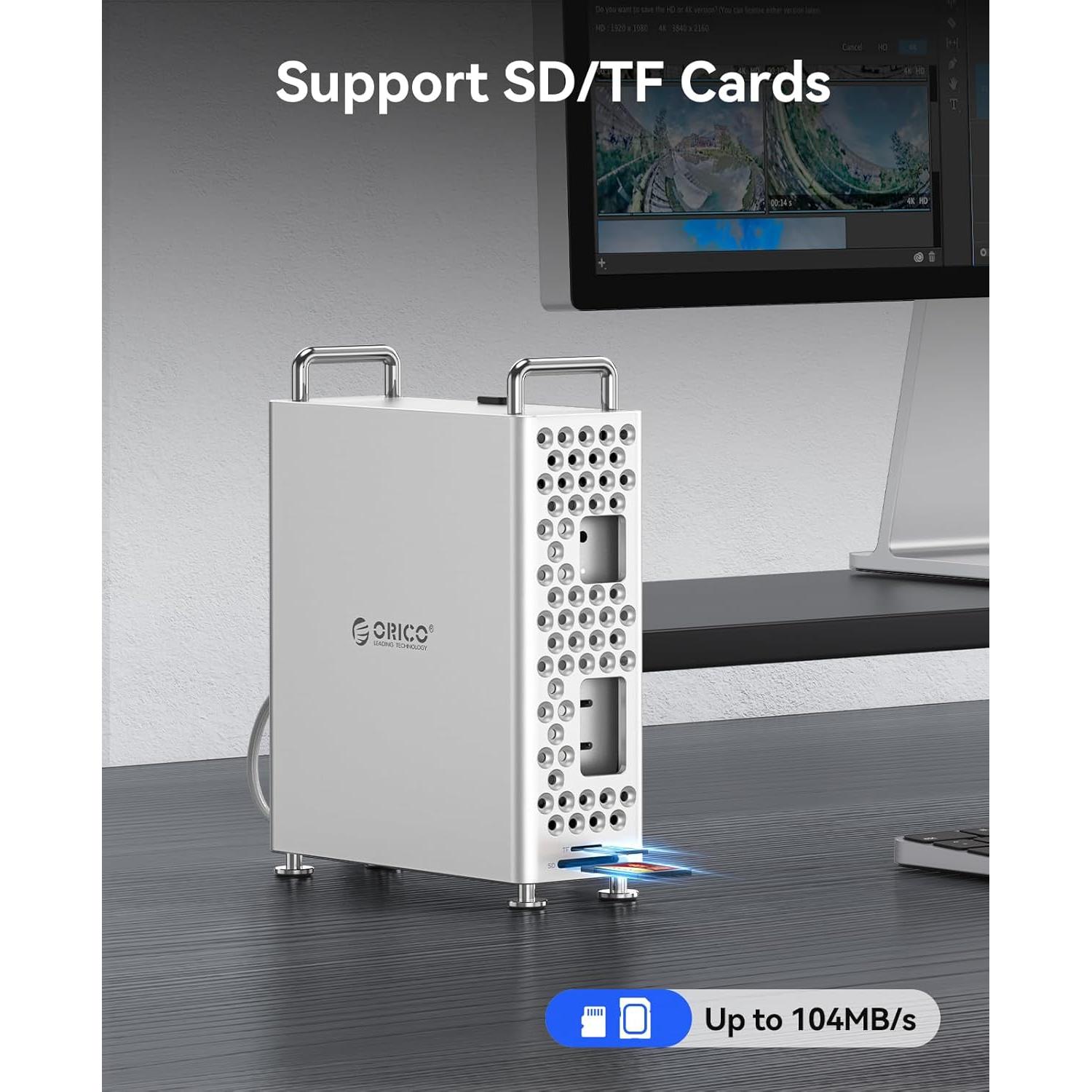 Soporte de Acero ORICO para Mac mini M4, Hub USB-C 5-en-1