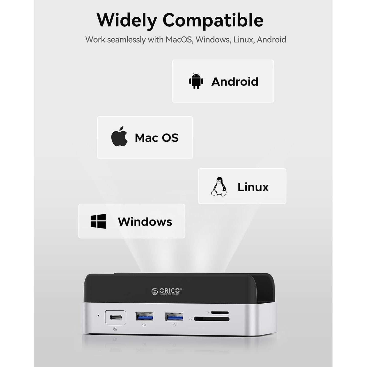 ORICO MiniDock M4 Hub 9-en-1 con SSD 1TB para Mac mini