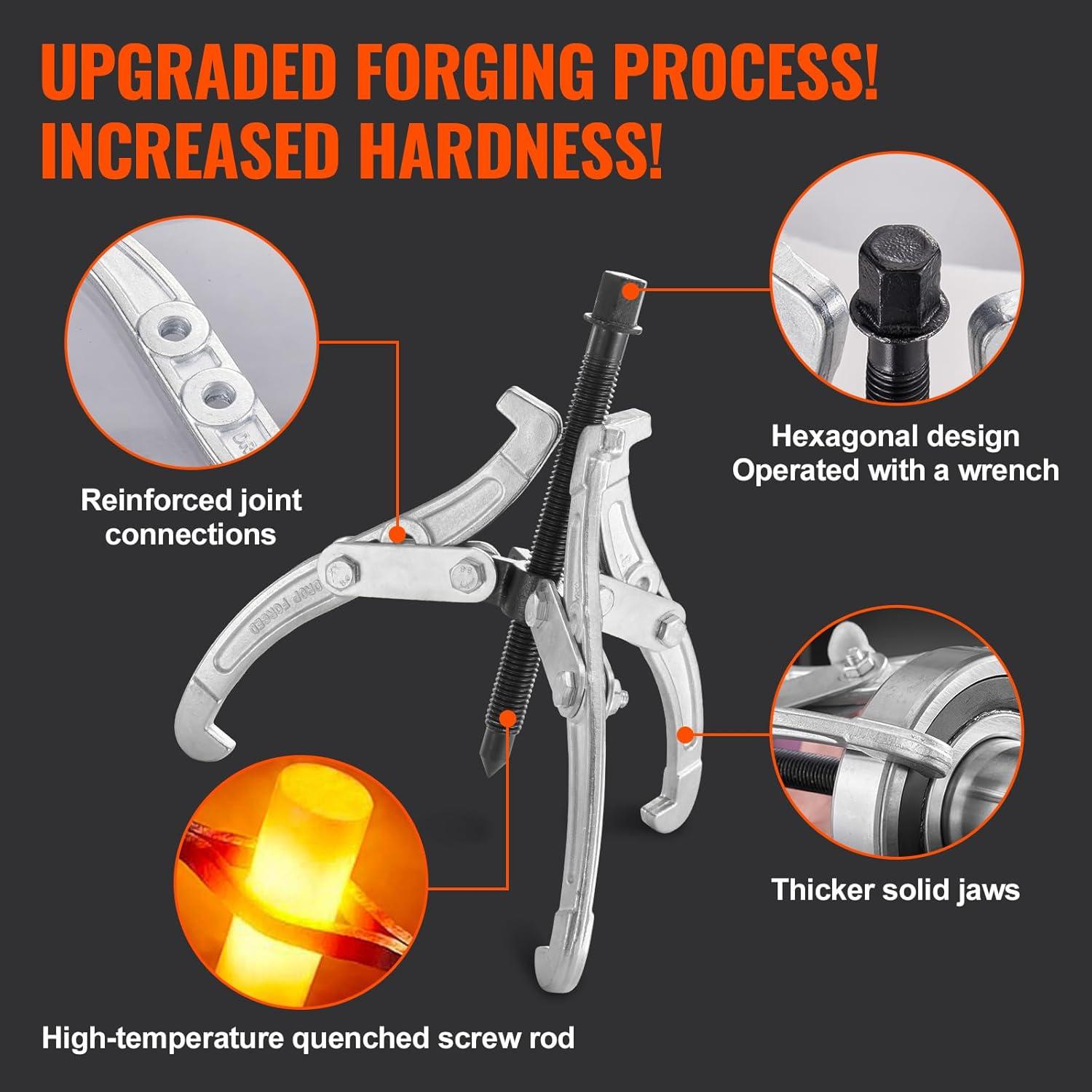 Juego de Extractores VEVOR 4 Piezas 3-8 cm Garras Reversibles