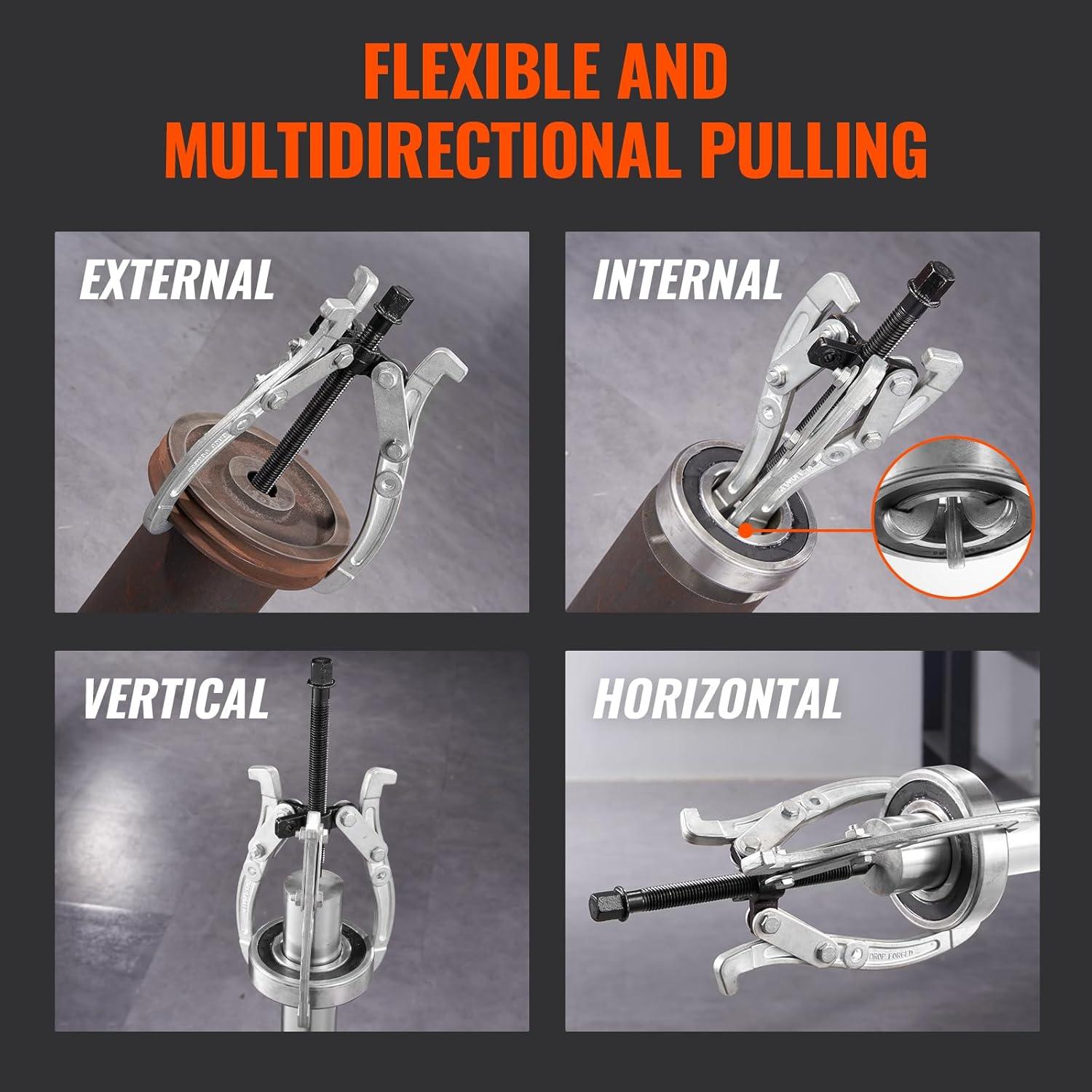 Juego de Extractores VEVOR 4 Piezas 3-8 cm Garras Reversibles