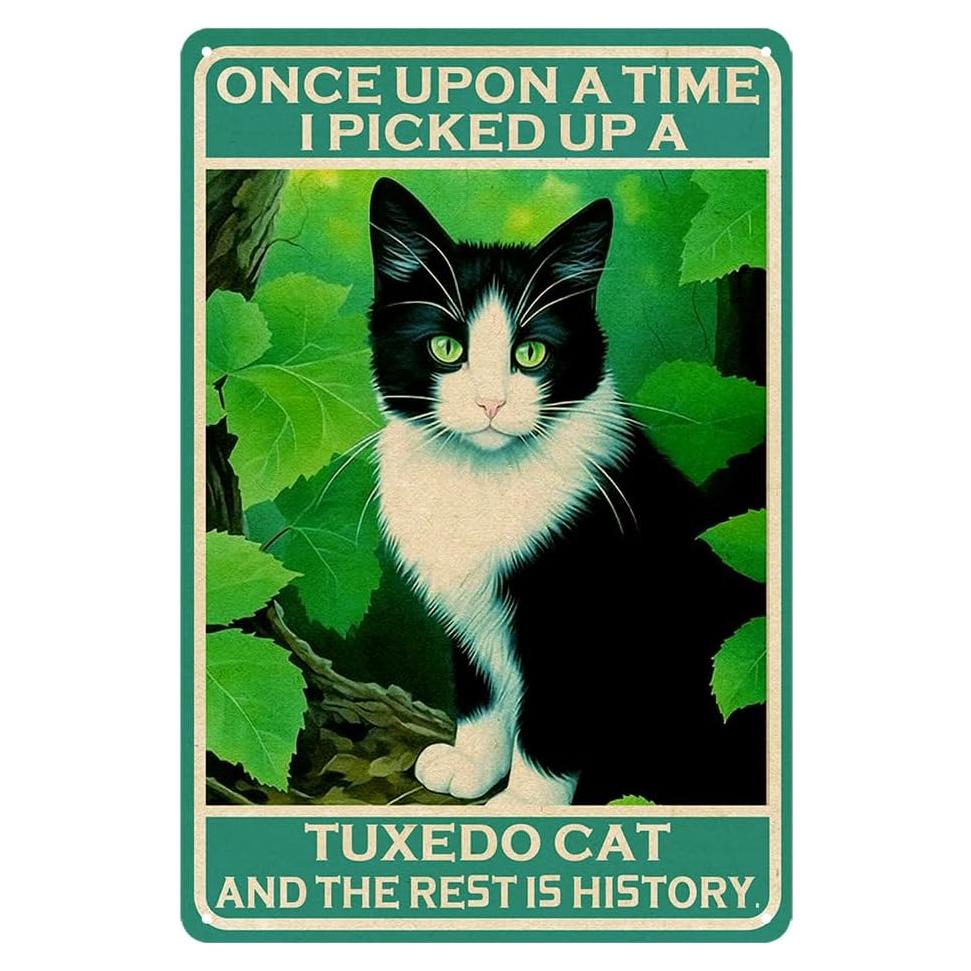 Cartel Decorativo Gato Tuxedo Ubewair 20x30 cm Ecológico