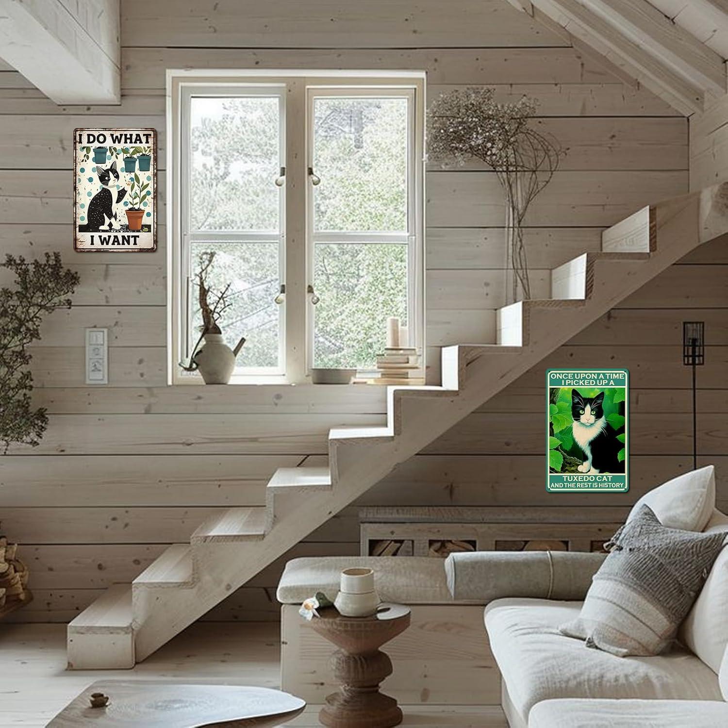 Cartel Decorativo Gato Tuxedo Ubewair 20x30 cm Ecológico