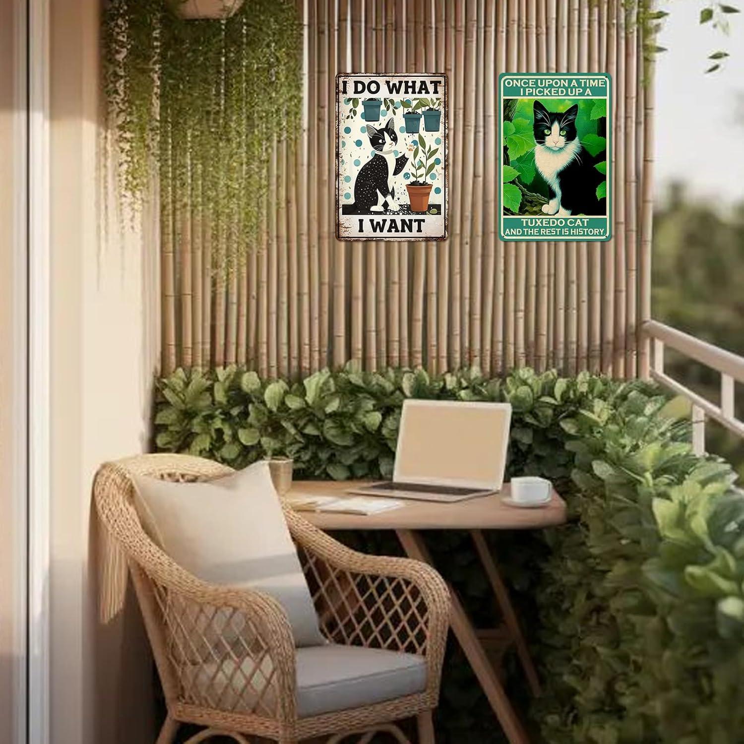 Cartel Decorativo Gato Tuxedo Ubewair 20x30 cm Ecológico