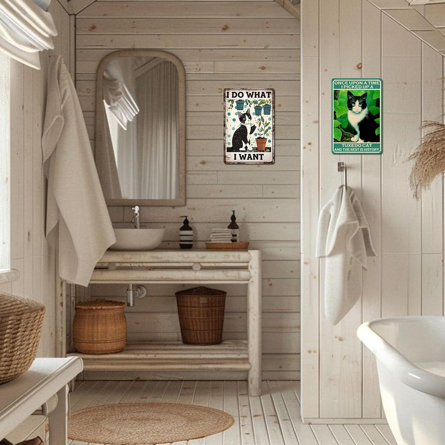 Cartel Decorativo Gato Tuxedo Ubewair 20x30 cm Ecológico