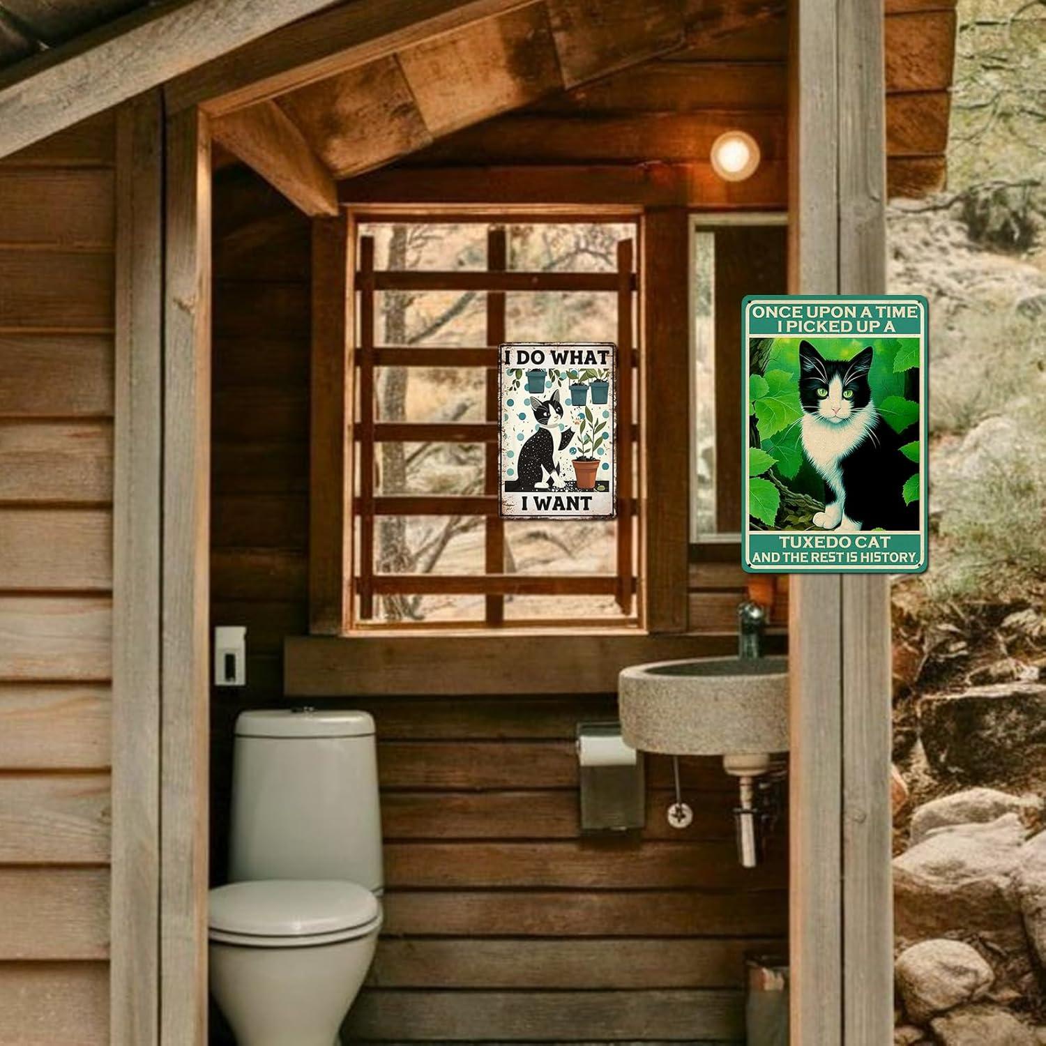 Cartel Decorativo Gato Tuxedo Ubewair 20x30 cm Ecológico