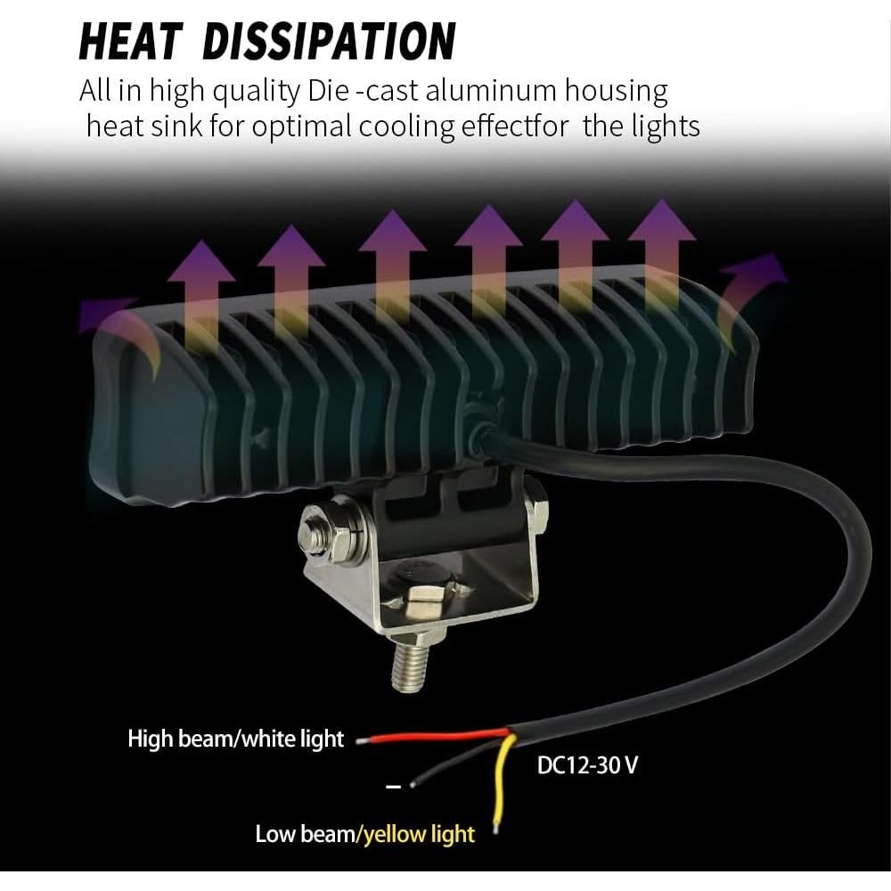 Luces de Niebla LED STDYSUN 30W Doble Color 15.24cm