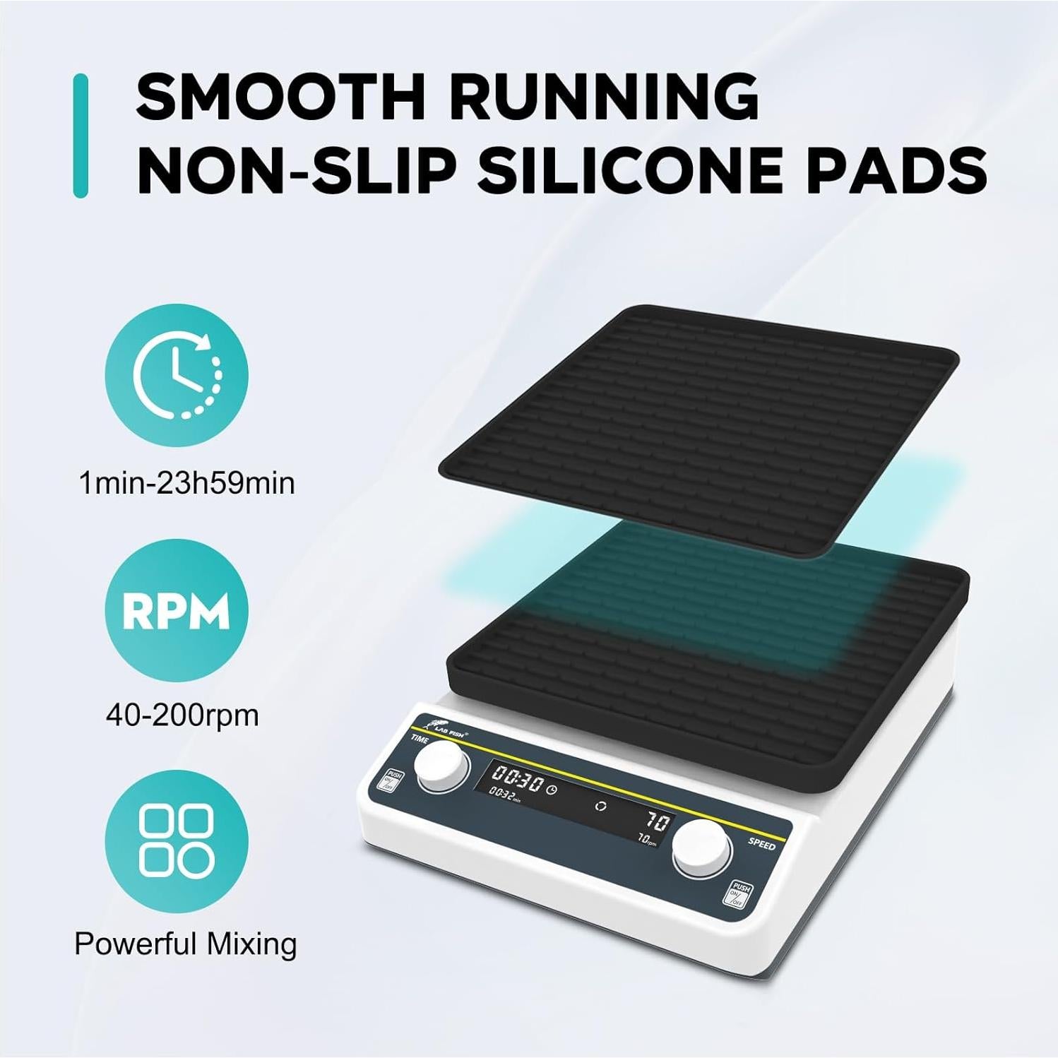 Agitador Orbital Digital LAB FISH OS-20 25x25cm 40-200RPM