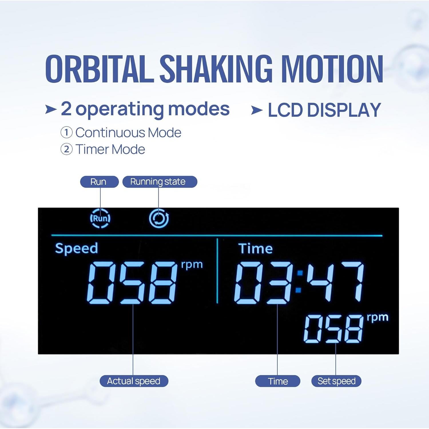 Agitador Orbital LACHOI LCD 40-300 RPM 2KG Laboratorio
