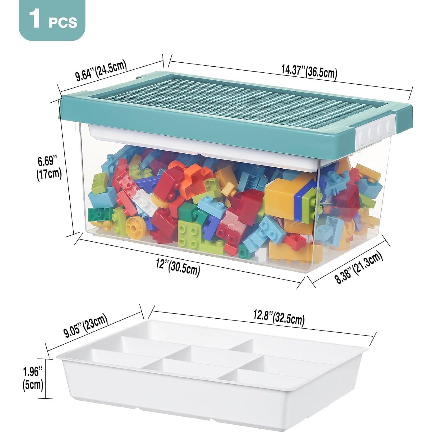 Caja de Almacenamiento de Plástico Loobuu Verde 36.5x24.5cm
