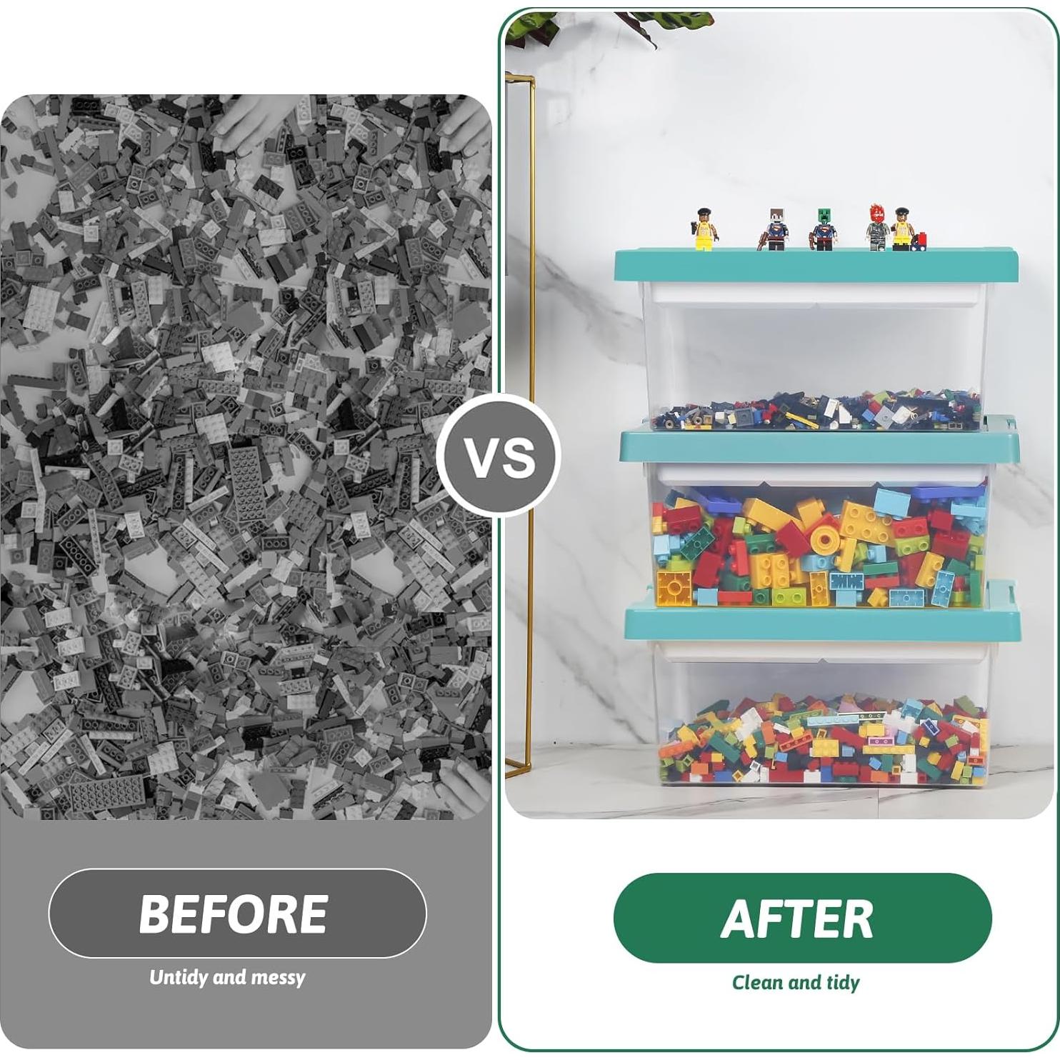 Caja de Almacenamiento de Plástico Loobuu Verde 36.5x24.5cm