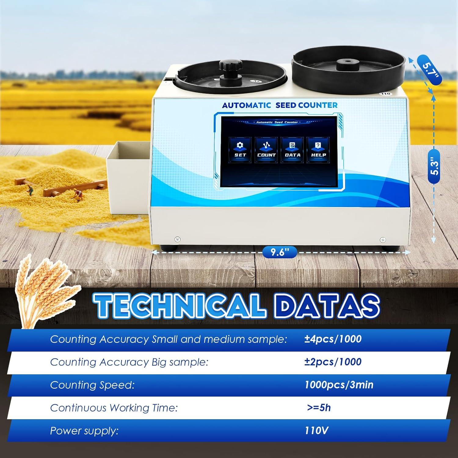 Máquina Contadora de Semillas CGOLDENWALL 6.58 kg Táctil 3 Placas