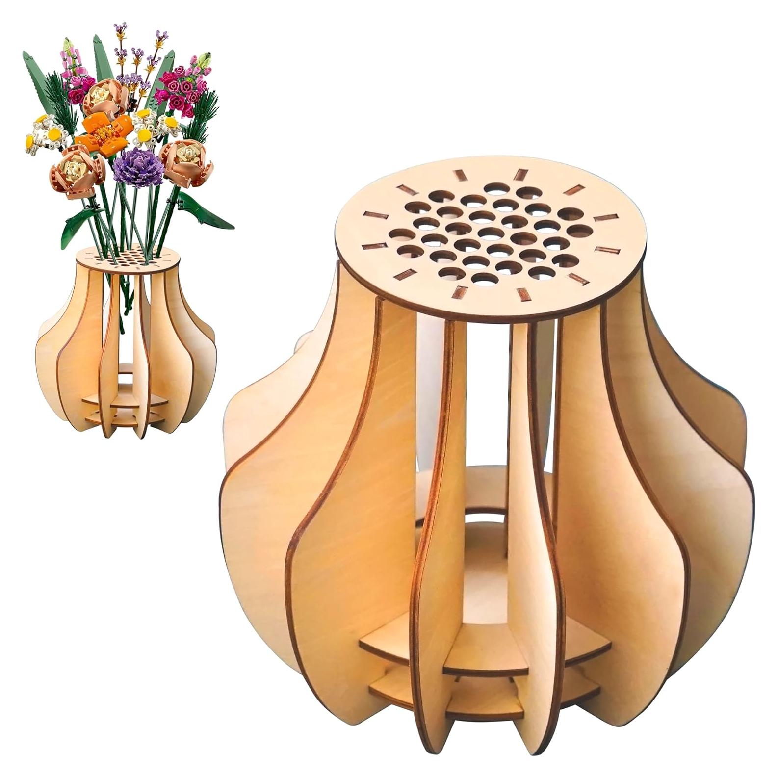 Jarrón de Madera Genérico para Construcción Floral - 15 Piezas