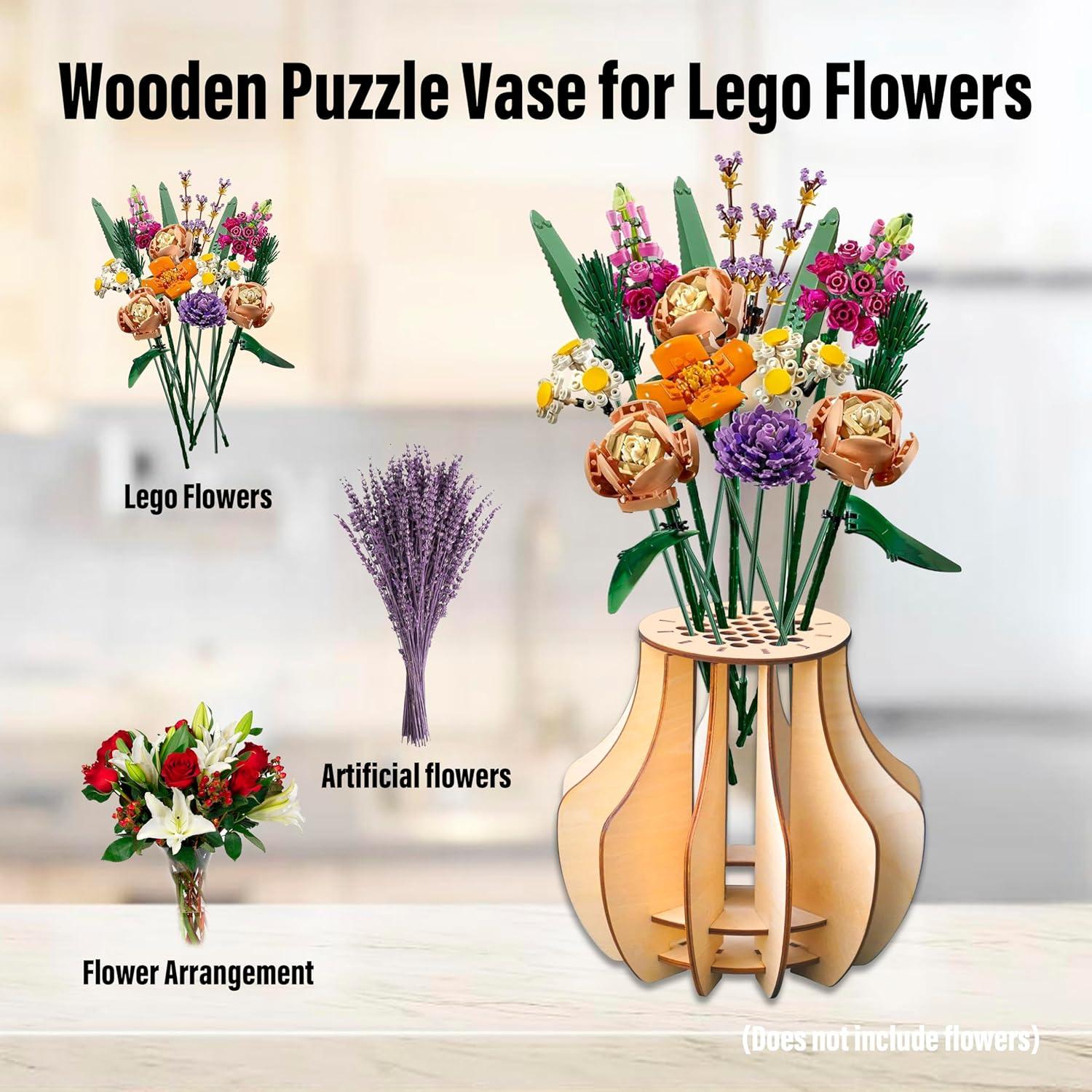 Jarrón de Madera Genérico para Construcción Floral - 15 Piezas