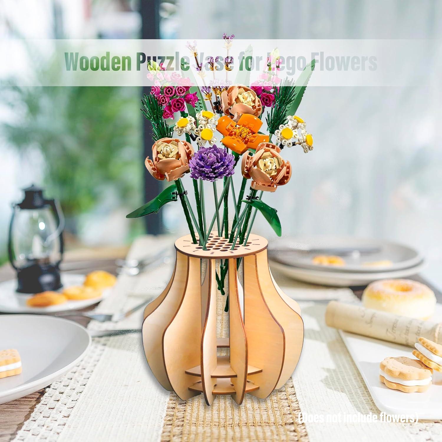 Jarrón de Madera Genérico para Construcción Floral - 15 Piezas