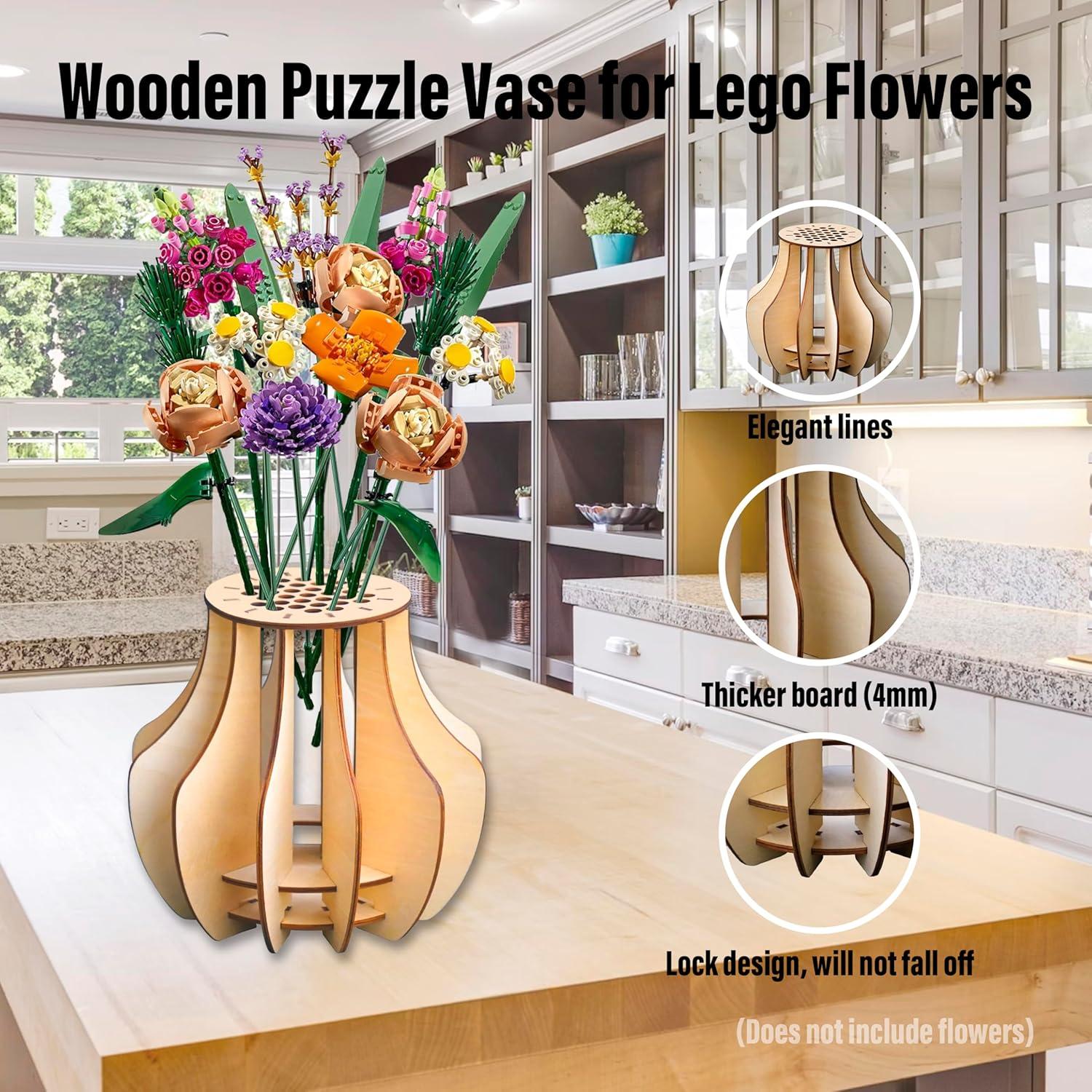 Jarrón de Madera Genérico para Construcción Floral - 15 Piezas