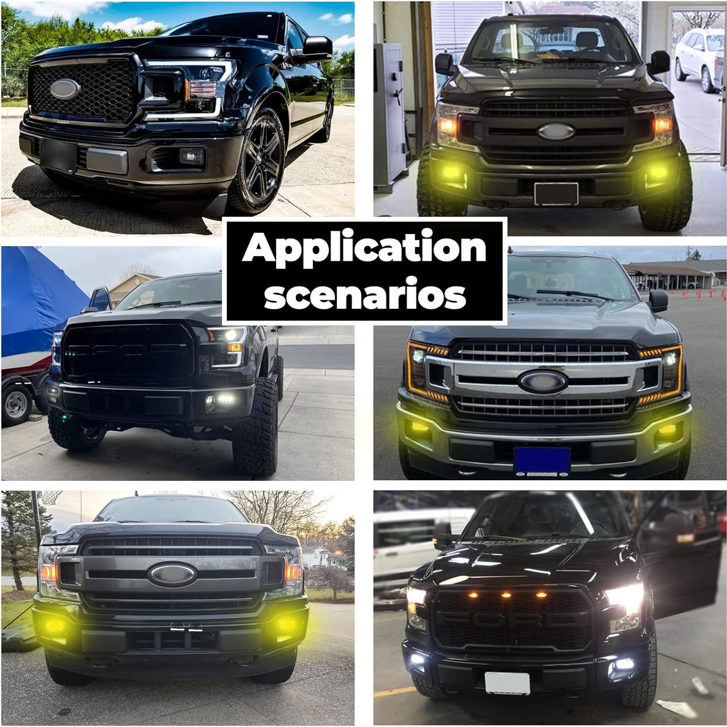 Luces de Niebla LED WOLUEN Doble Color para Ford F-150 2015-2020