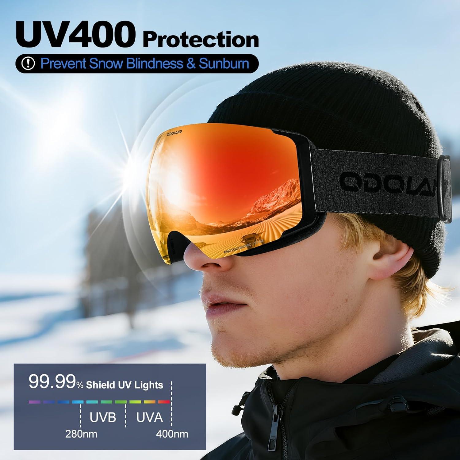 Gafas de Esquí Fotoquímicas Odoland con Lentes Intercambiables
