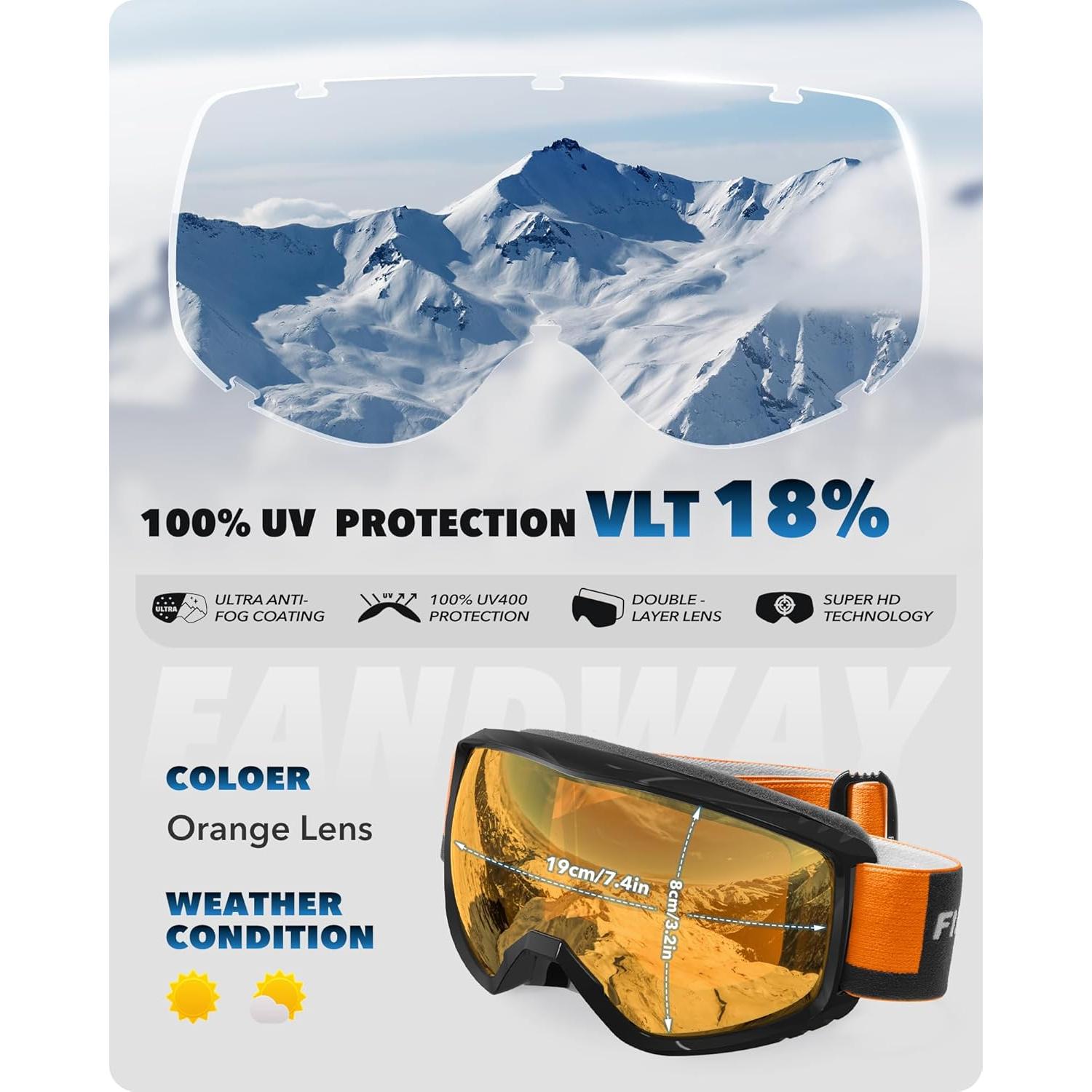 Gafas de Esquí OTG Findway - Protección UV, Antiempañante