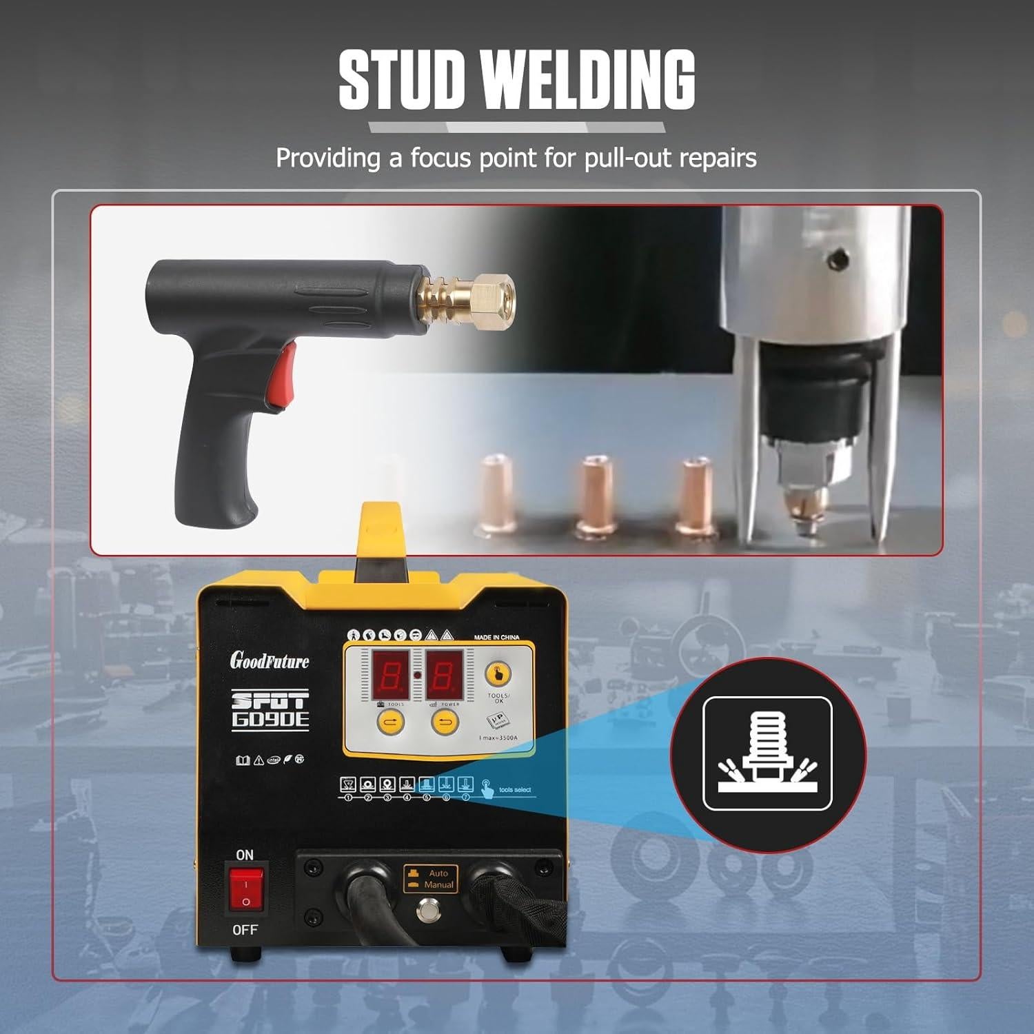 Soldador de Abolladuras MOTOCOCHE 3KW 7 Modos y Kit Completo