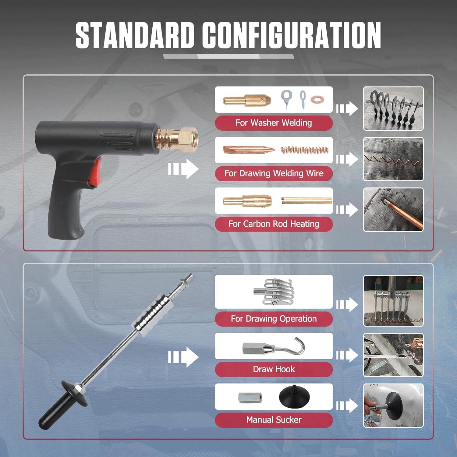 Soldador de Abolladuras MOTOCOCHE 3KW 7 Modos y Kit Completo