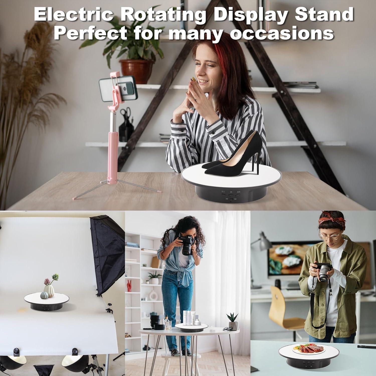 Soporte de Exhibición Rotatorio 20cm Blanco - Carga 8kg