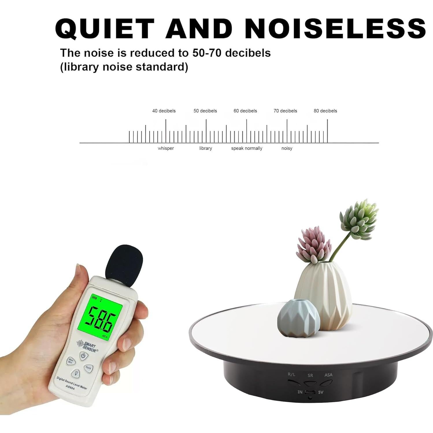 Soporte de Exhibición Rotatorio 20cm Blanco - Carga 8kg