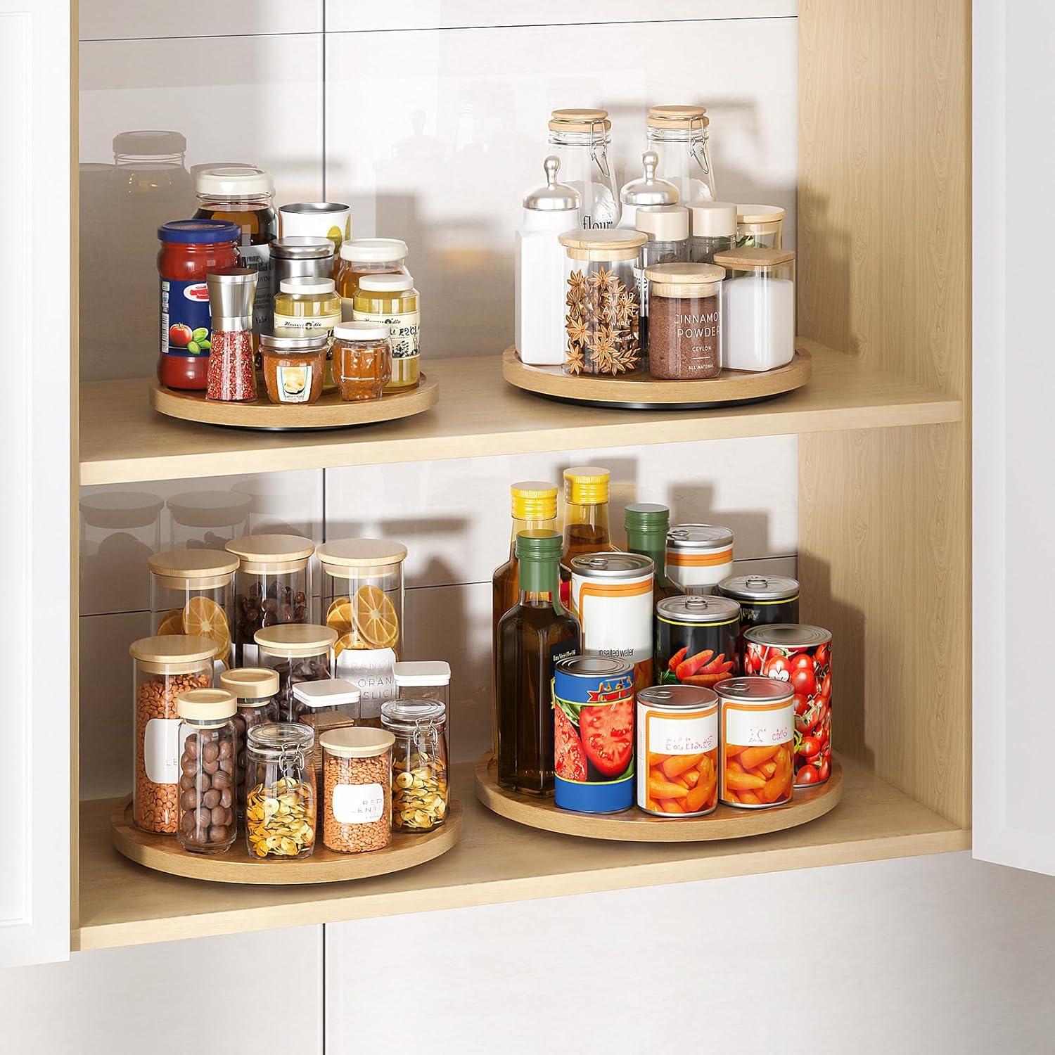 Organizador Lazy Susan LAMU 28 cm Madera de Acacia Natural