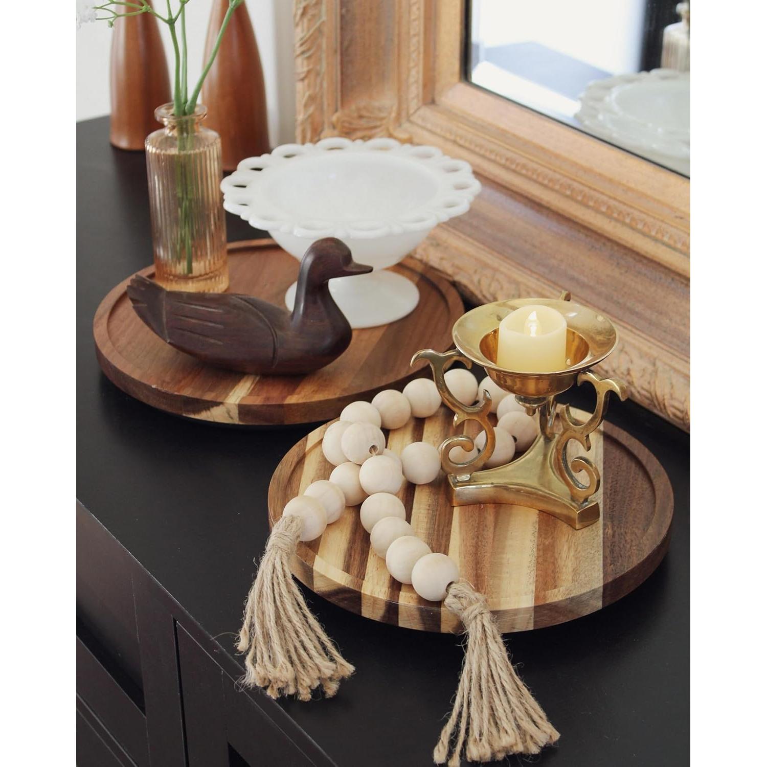 Organizador Lazy Susan LAMU 28 cm Madera de Acacia Natural