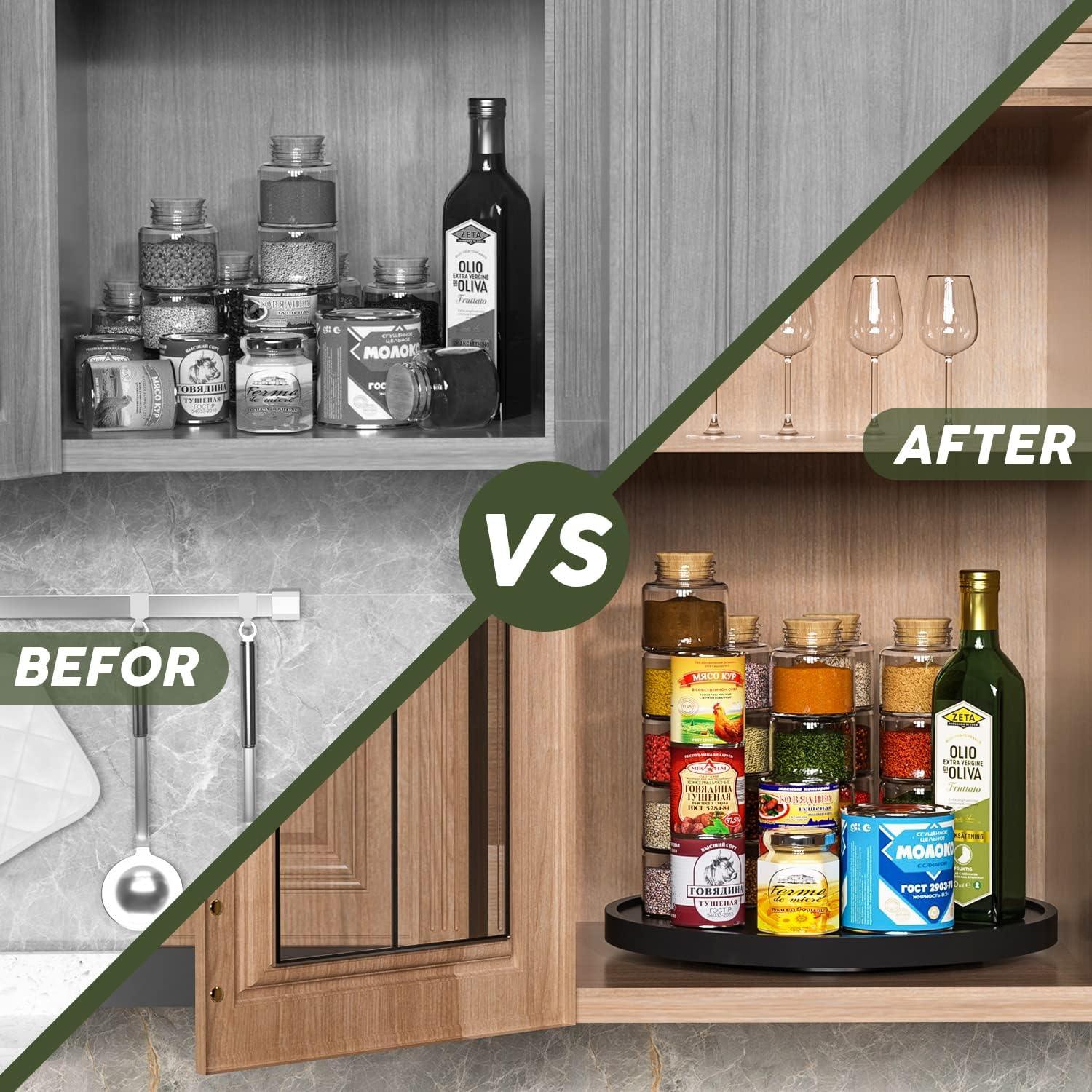 Organizador Lazy Susan VeyFey 33.5 cm Antideslizante Bambú