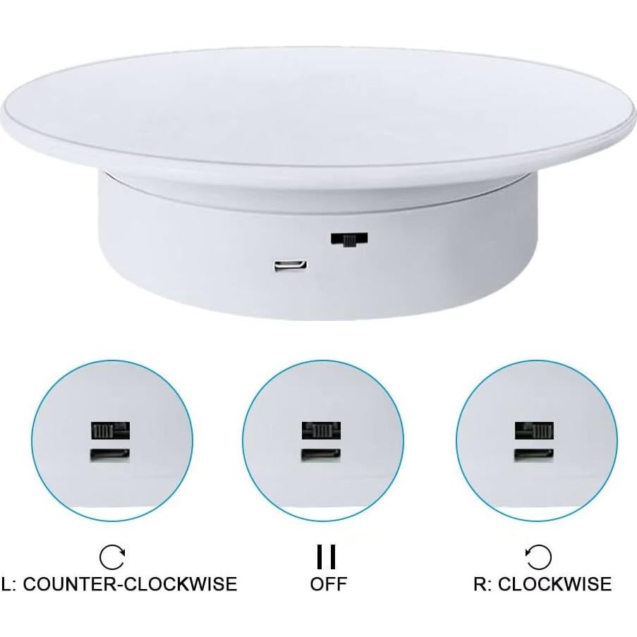 Plato Giratorio Eléctrico 20cm Cexuw para Exhibición 360°