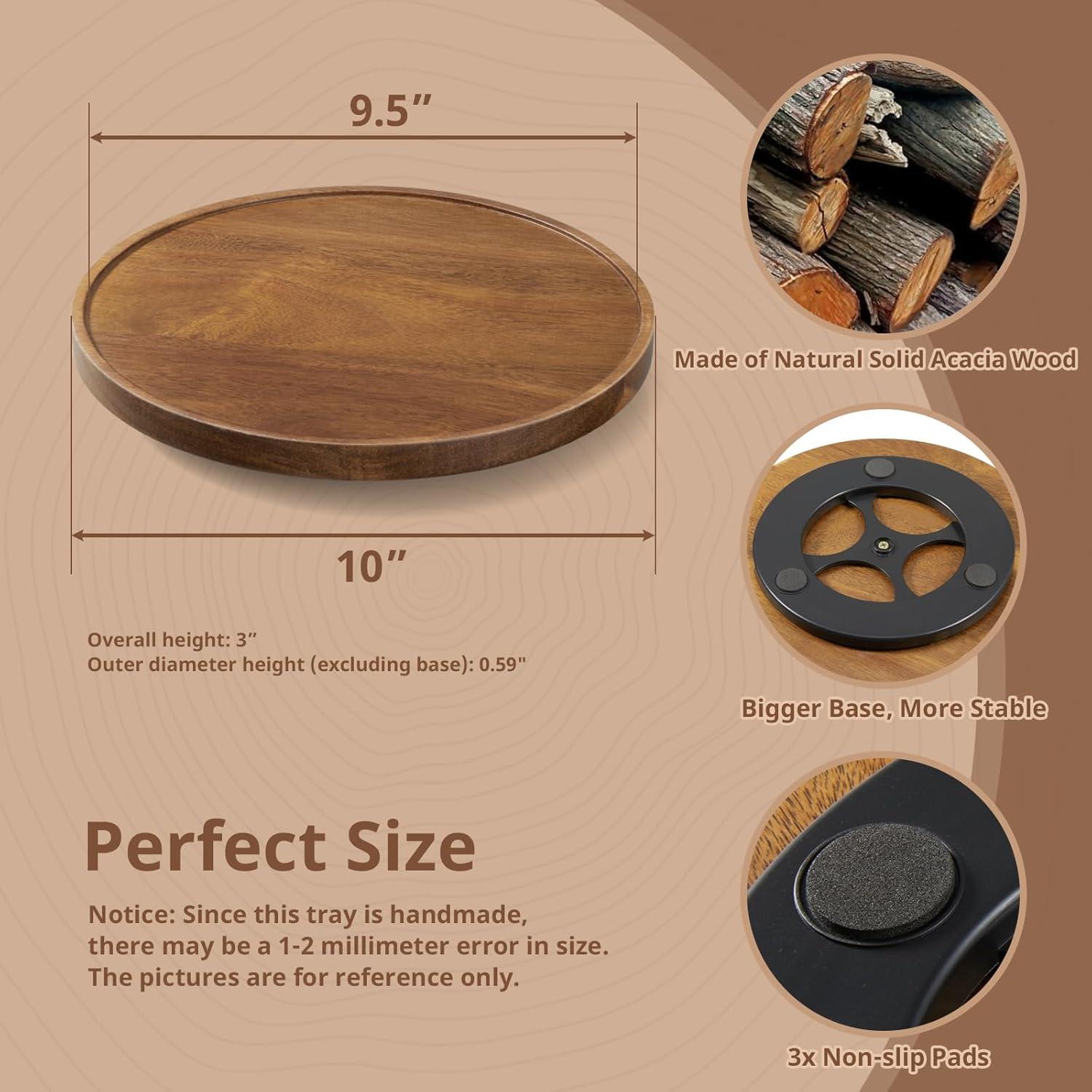 Organizador giratorio de madera de acacia 25 cm - Lazy Susan