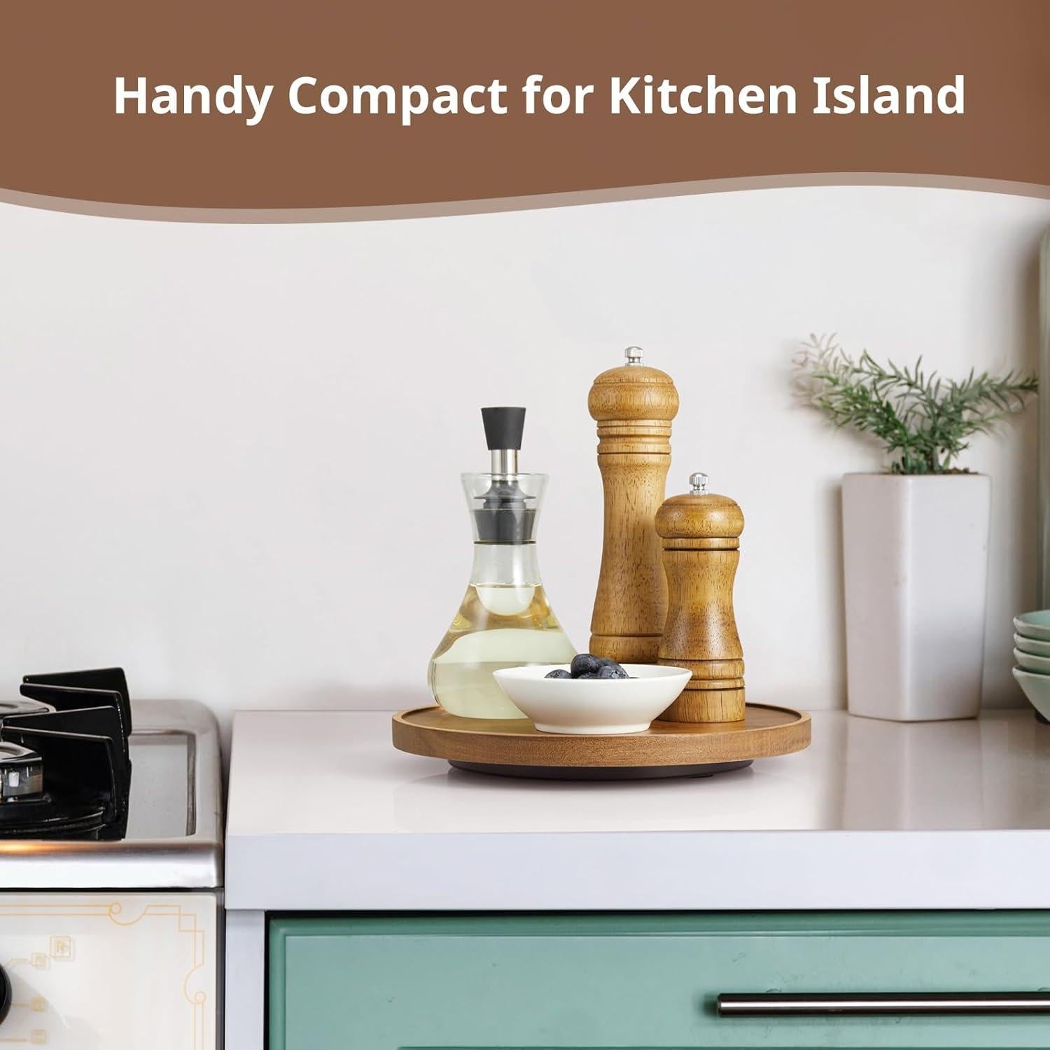 Organizador giratorio de madera de acacia 25 cm - Lazy Susan