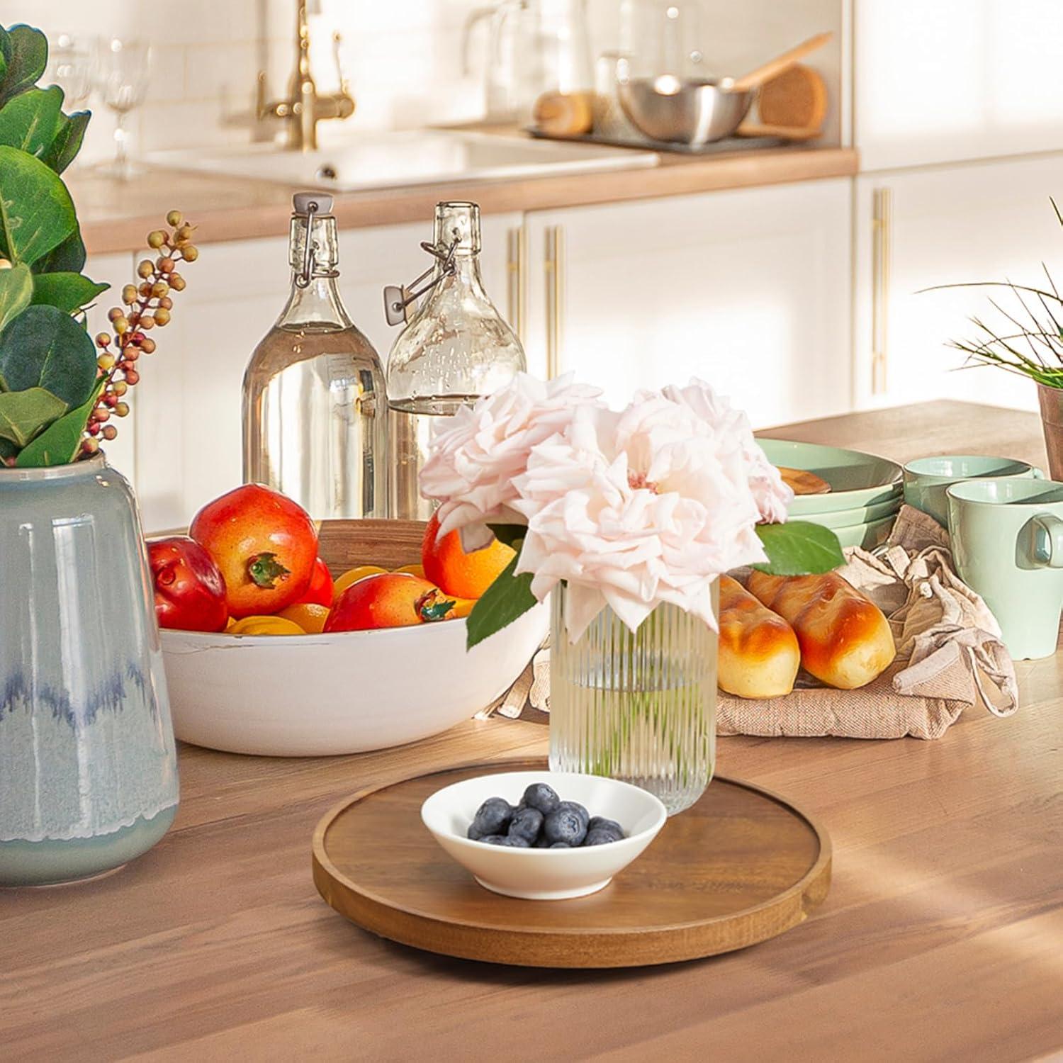 Organizador giratorio de madera de acacia 25 cm - Lazy Susan