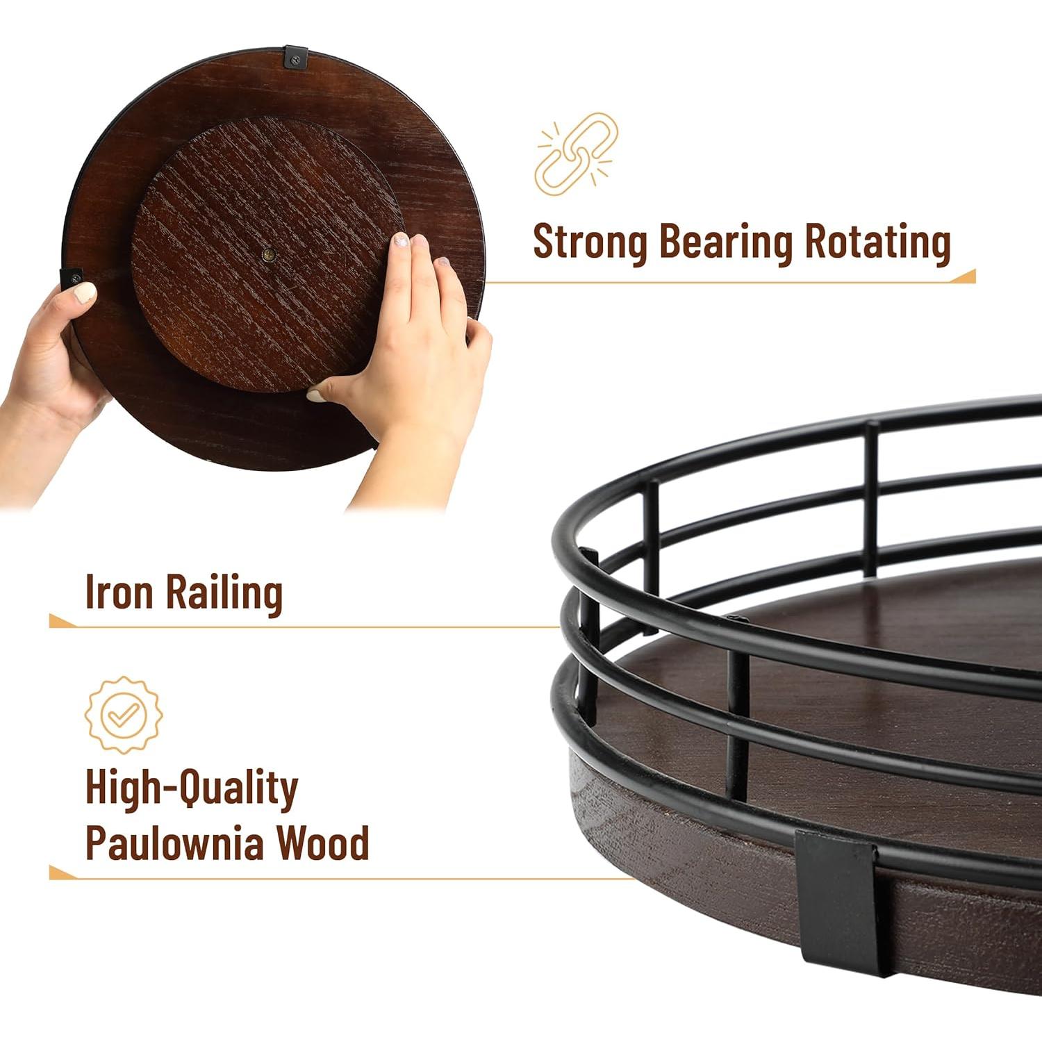 Organizador giratorio Lazy Susan BAMBOO LAND 30.48 cm Caoba