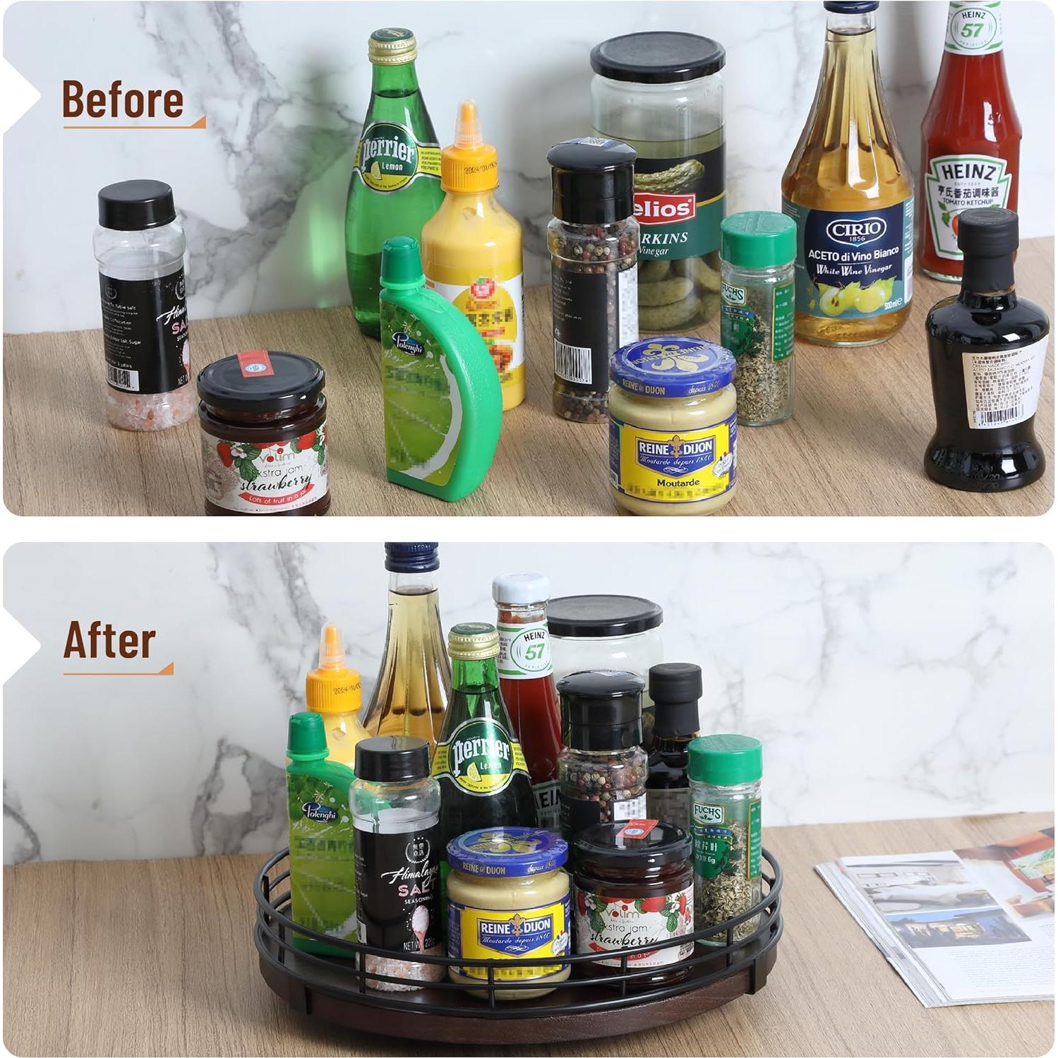 Organizador giratorio Lazy Susan BAMBOO LAND 30.48 cm Caoba