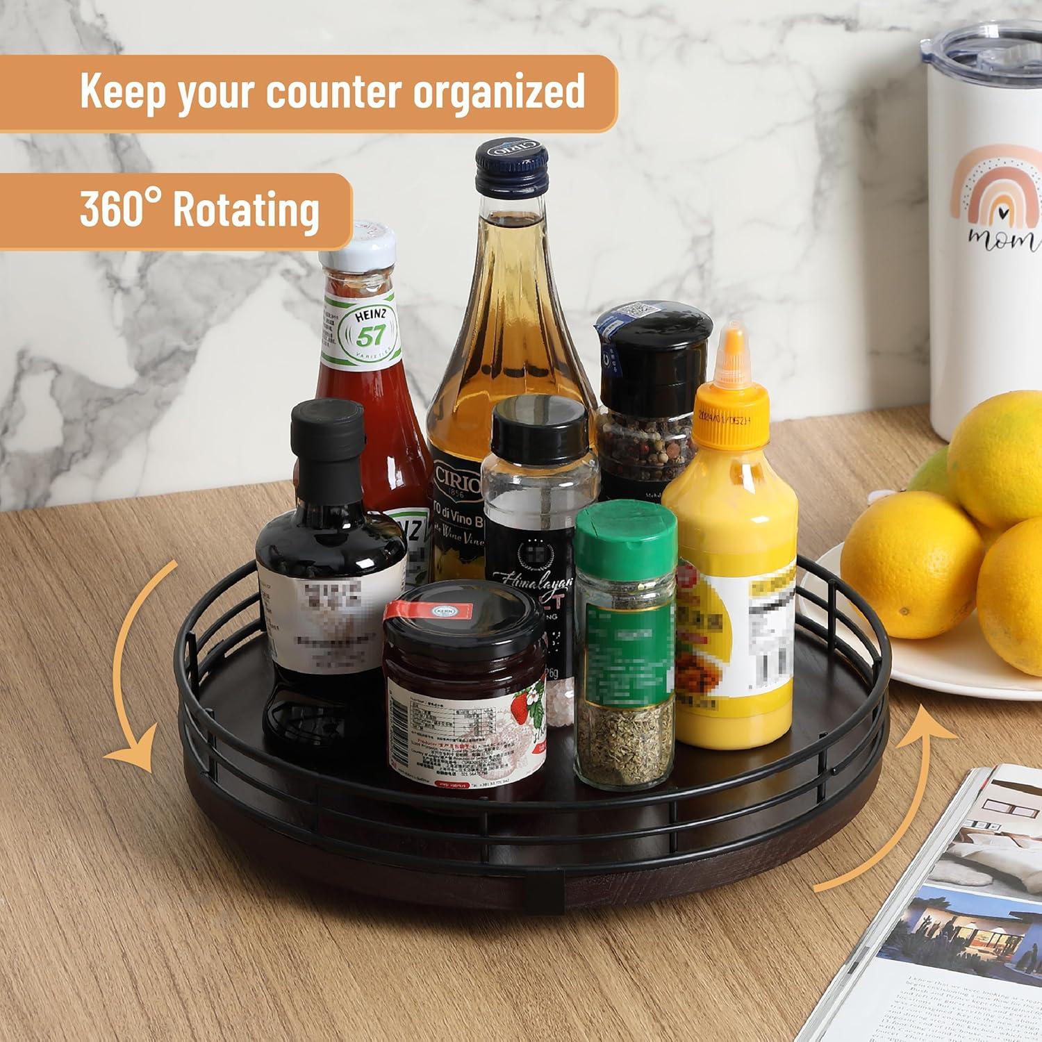 Organizador giratorio Lazy Susan BAMBOO LAND 30.48 cm Caoba