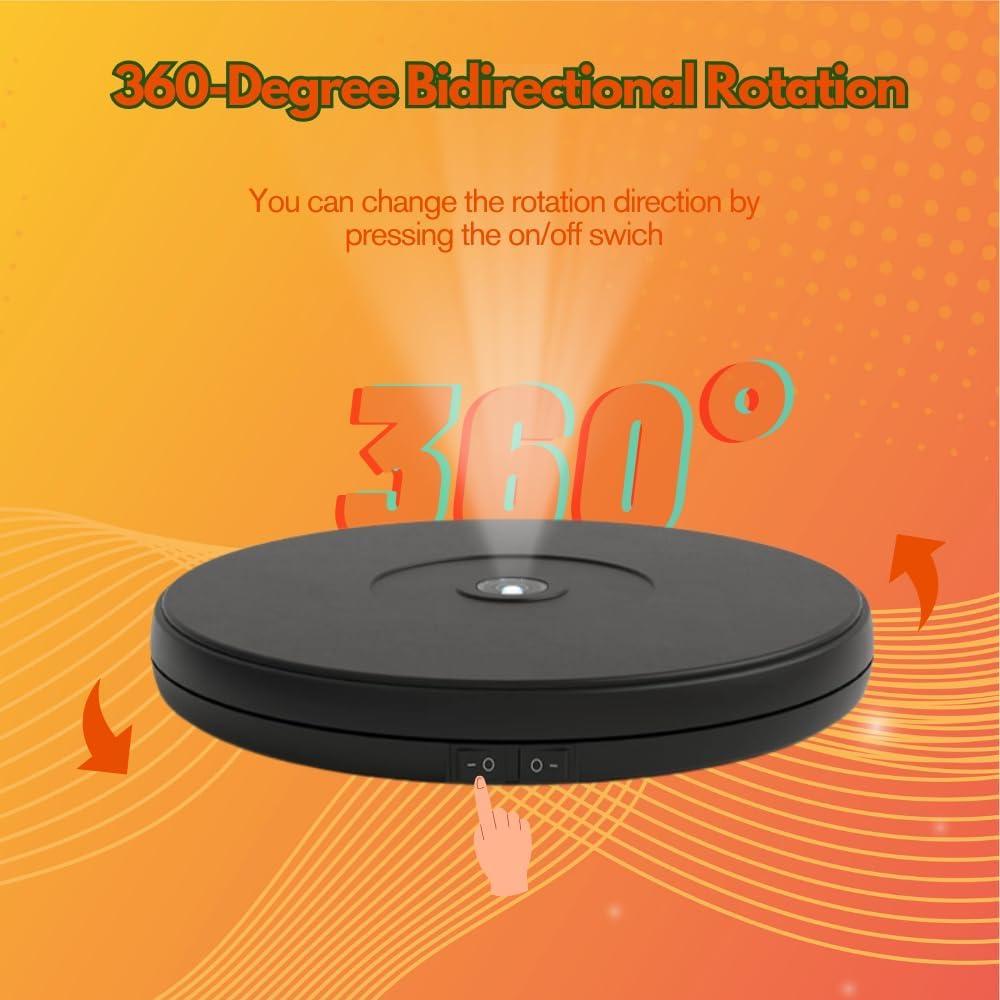 Soporte Giratorio Motorizado Fotoconic Negro 25 cm LED 9 kg