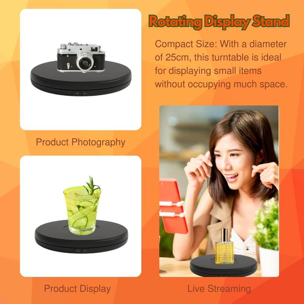 Soporte Giratorio Motorizado Fotoconic Negro 25 cm LED 9 kg