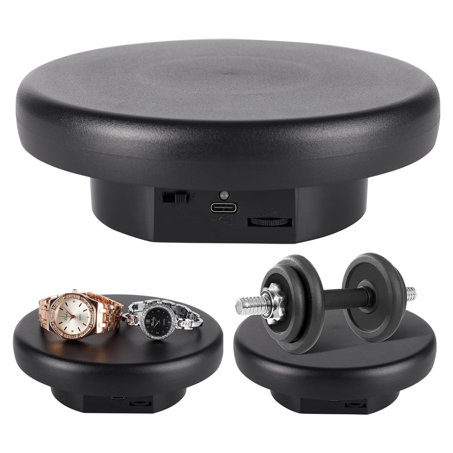 Soporte Giratorio de Exhibición 16 cm Negro - Ideal para Productos