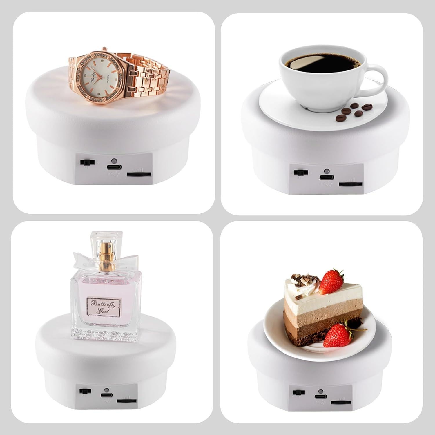 Soporte de Exhibición Giratorio 12cm Negro - Control de Velocidad