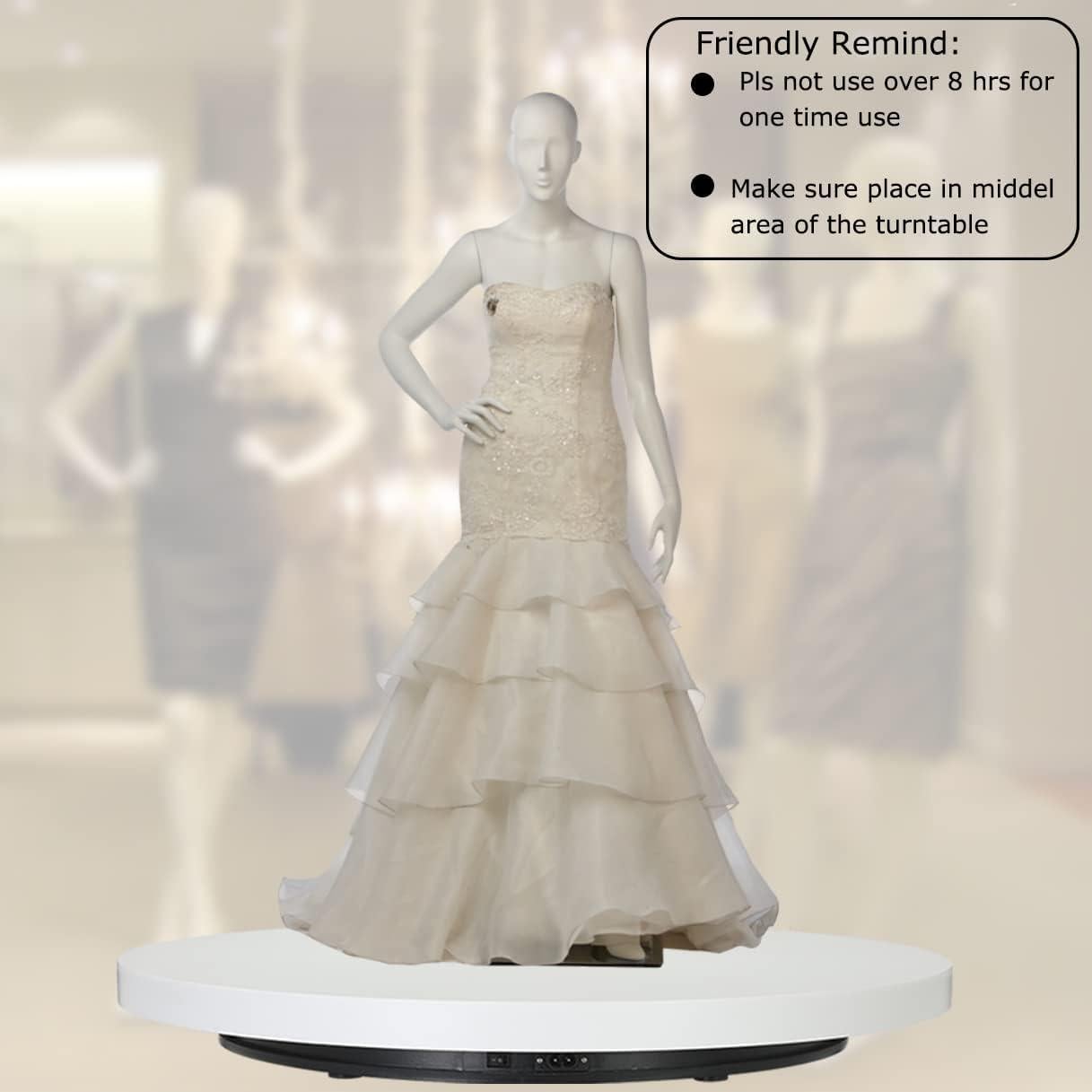 Exhibidor Giratorio Motorizado Yuanj 61 cm para Joyería y Modelos